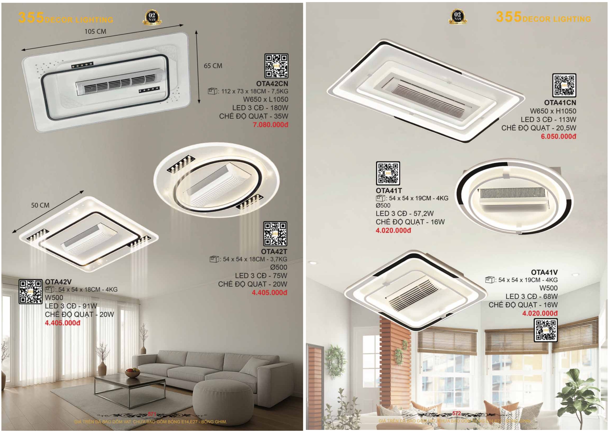 Bảng giá đèn trang trí 355 Decor