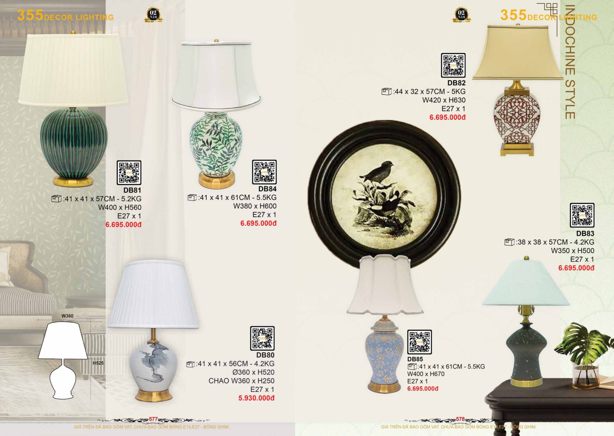 Bảng giá đèn trang trí 355 Decor