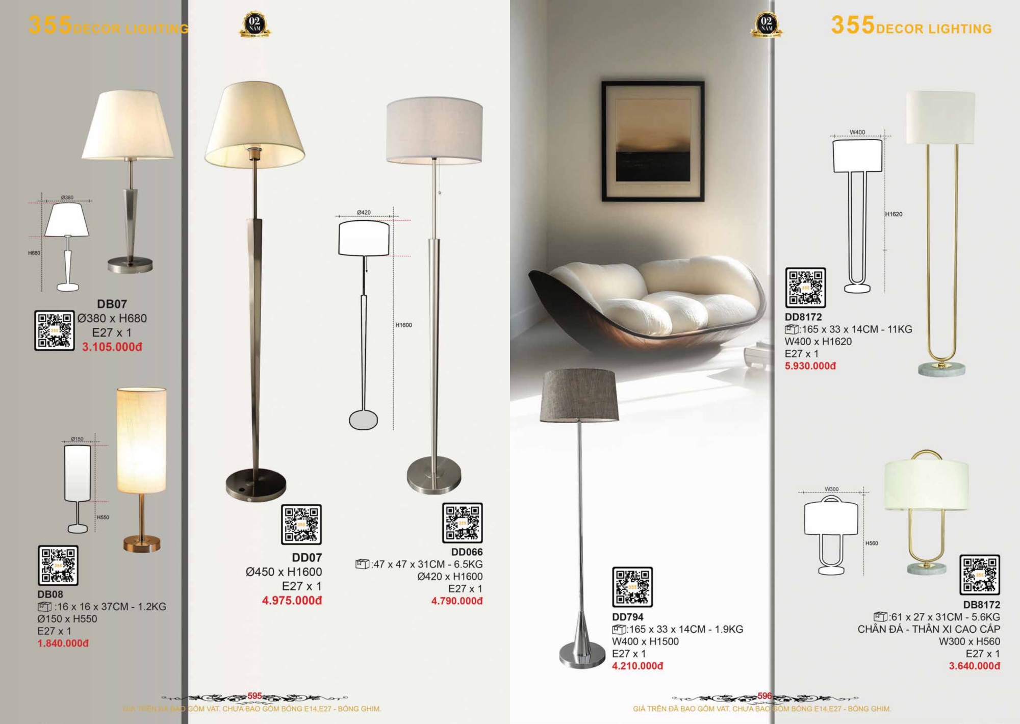 Bảng giá đèn trang trí 355 Decor