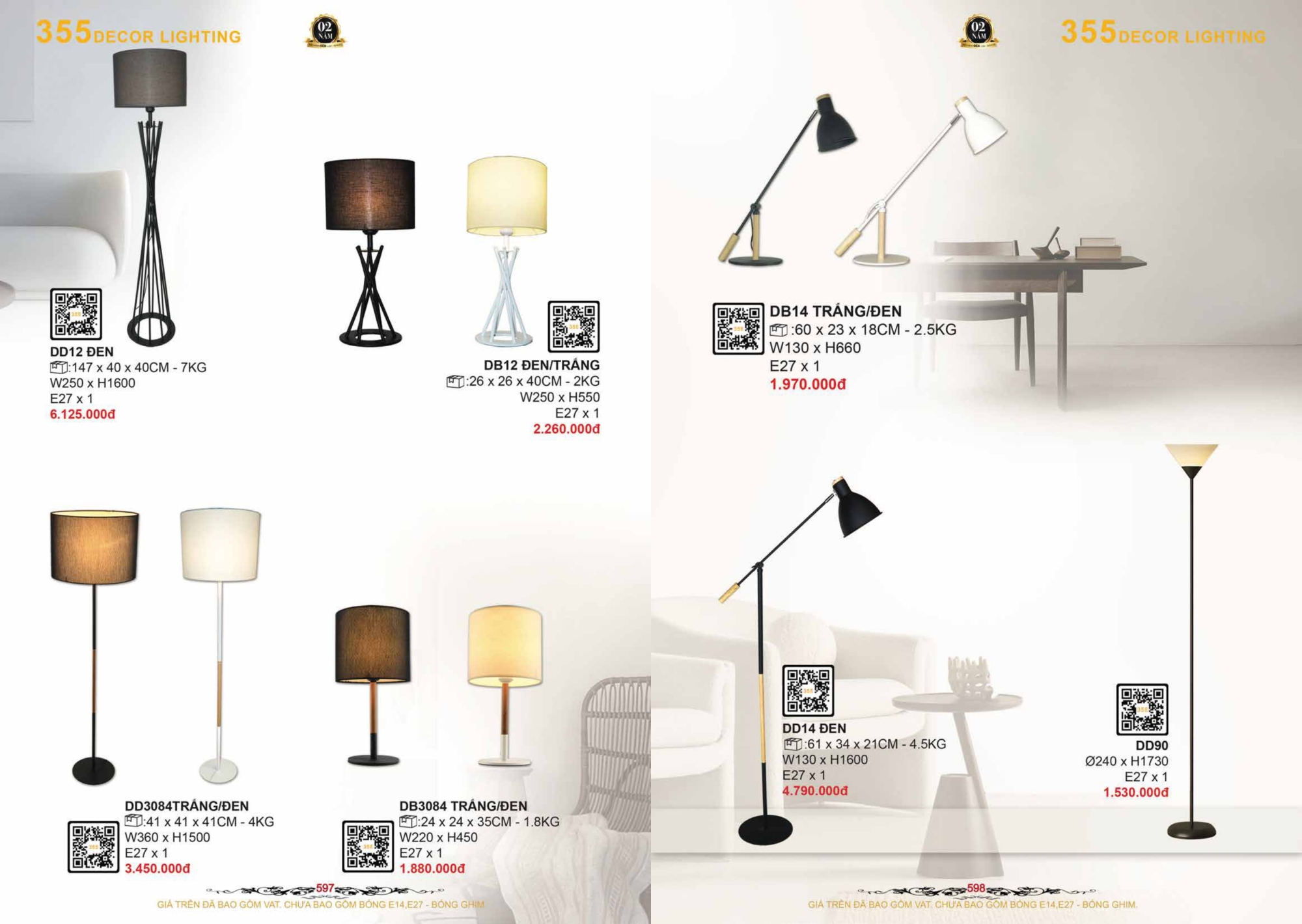 Bảng giá đèn trang trí 355 Decor