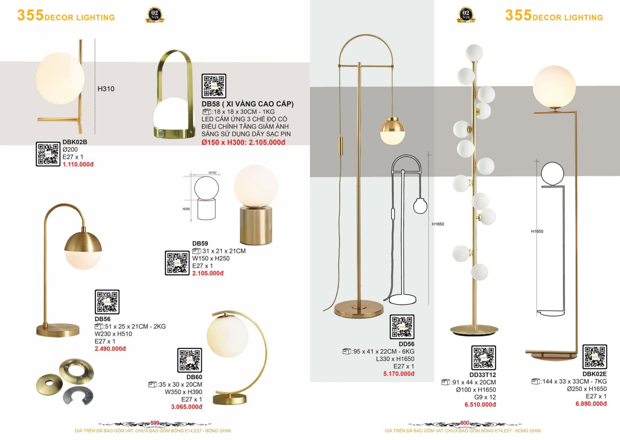 Bảng giá đèn trang trí 355 Decor