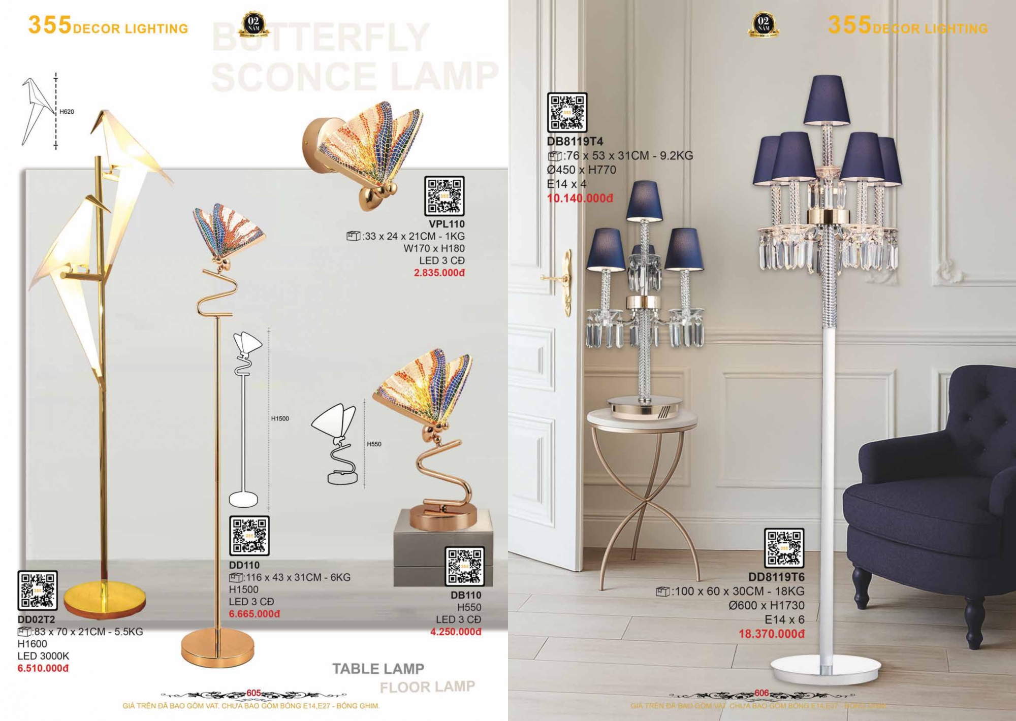 Bảng giá đèn trang trí 355 Decor