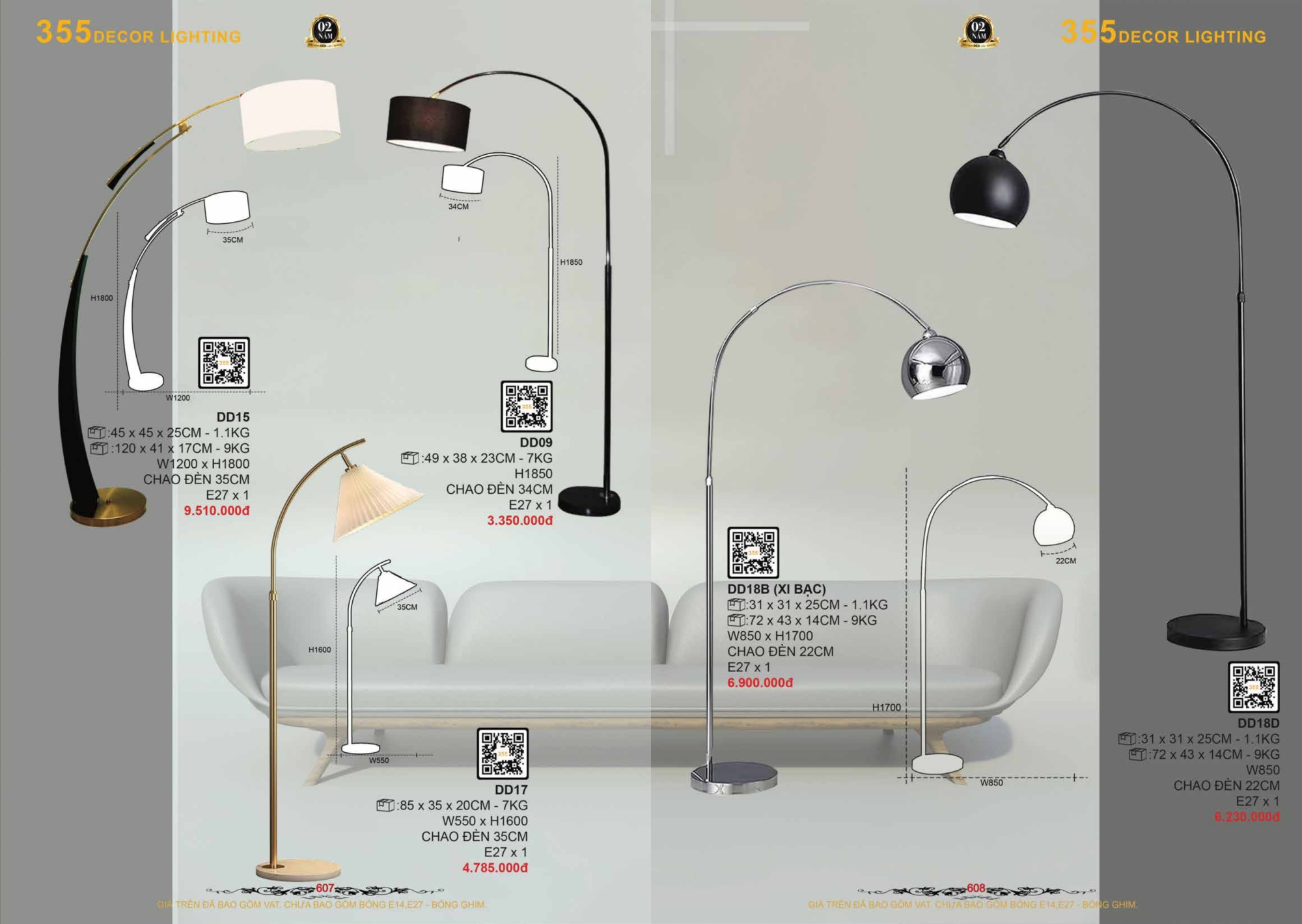 Bảng giá đèn trang trí 355 Decor