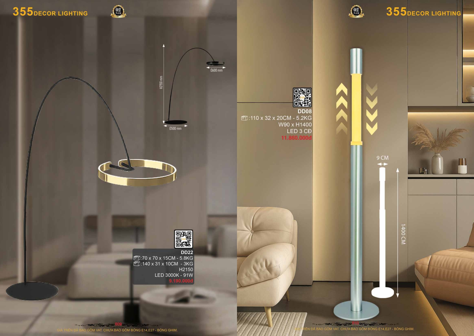 Bảng giá đèn trang trí 355 Decor