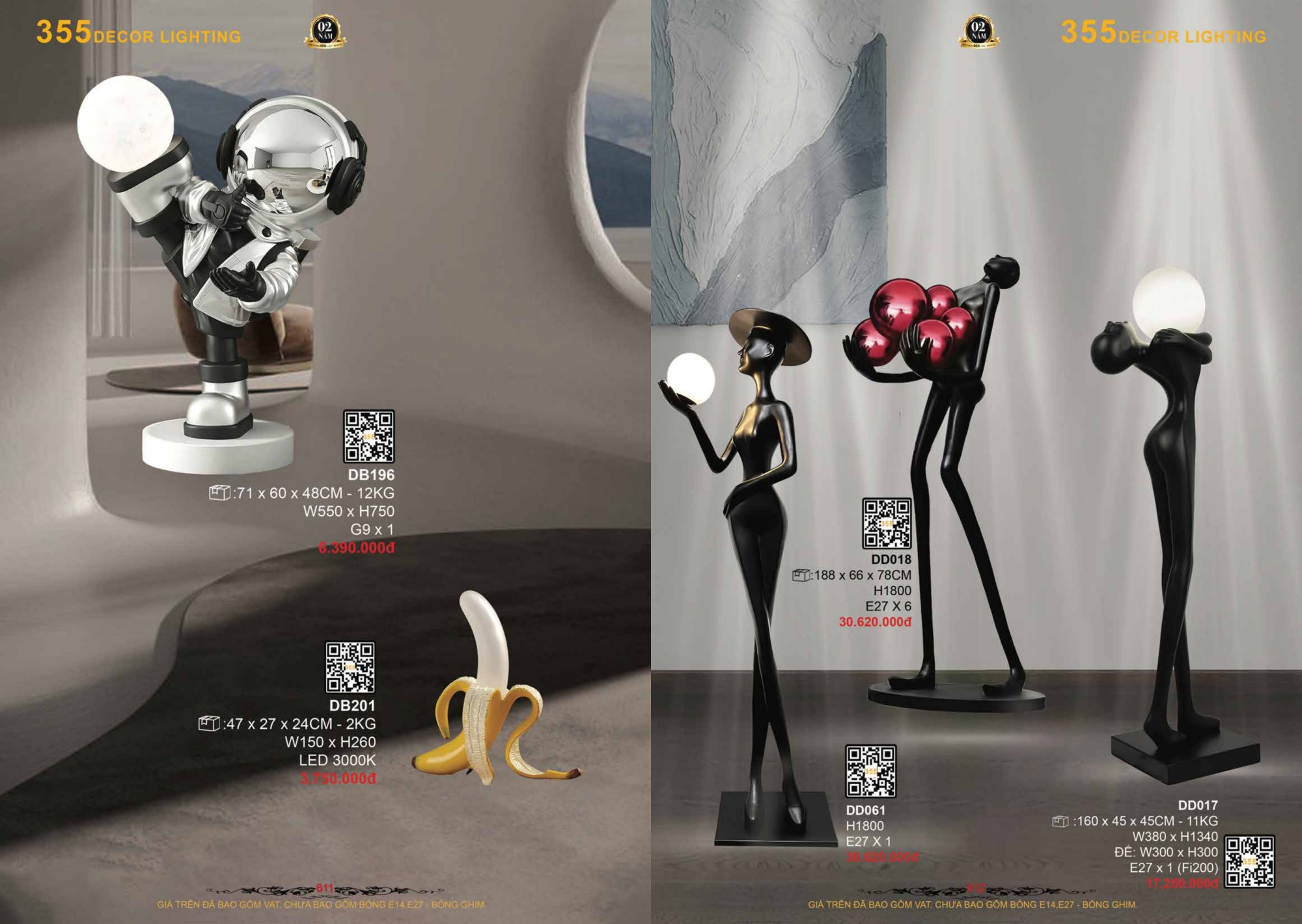 Bảng giá đèn trang trí 355 Decor