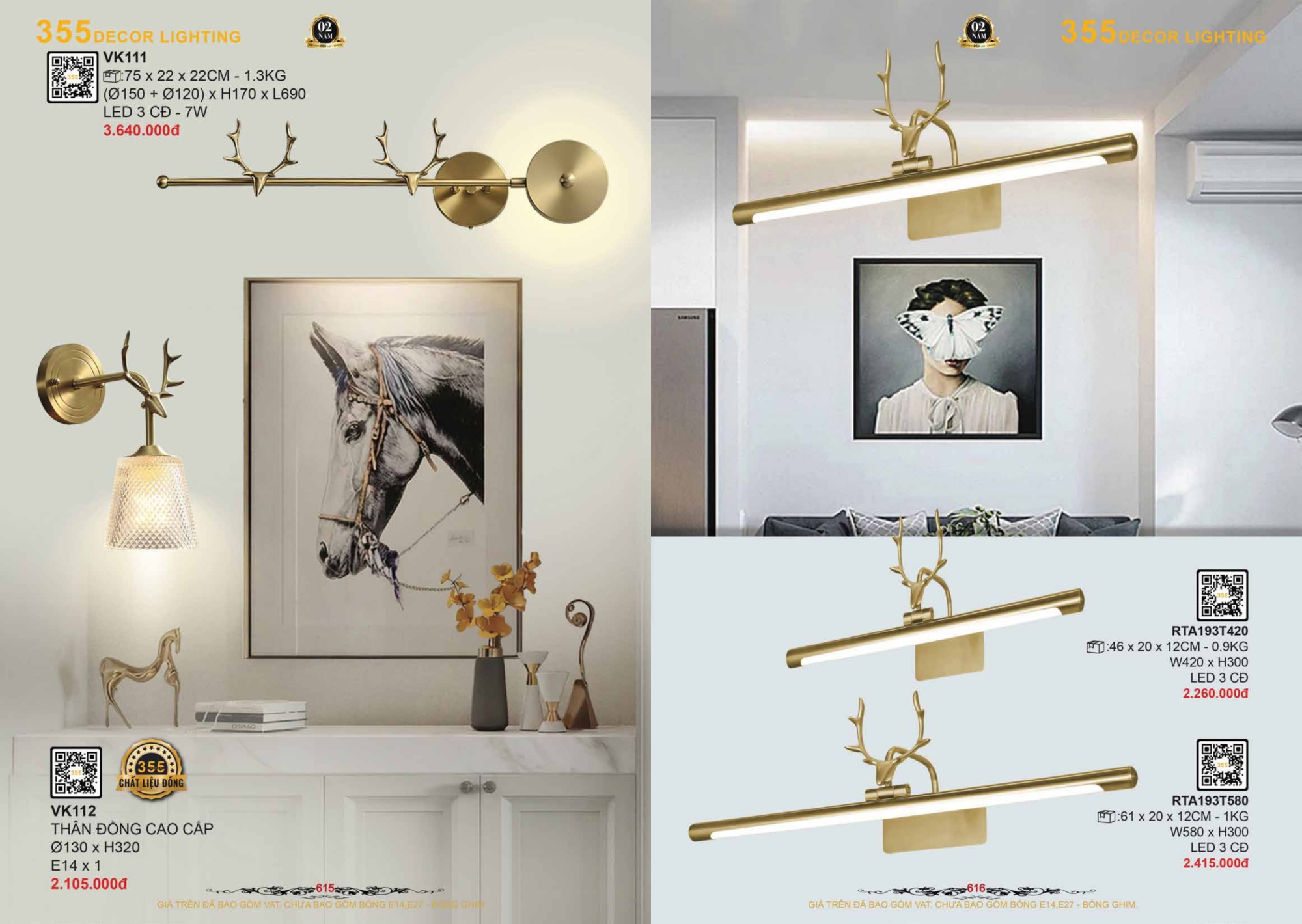 Bảng giá đèn trang trí 355 Decor