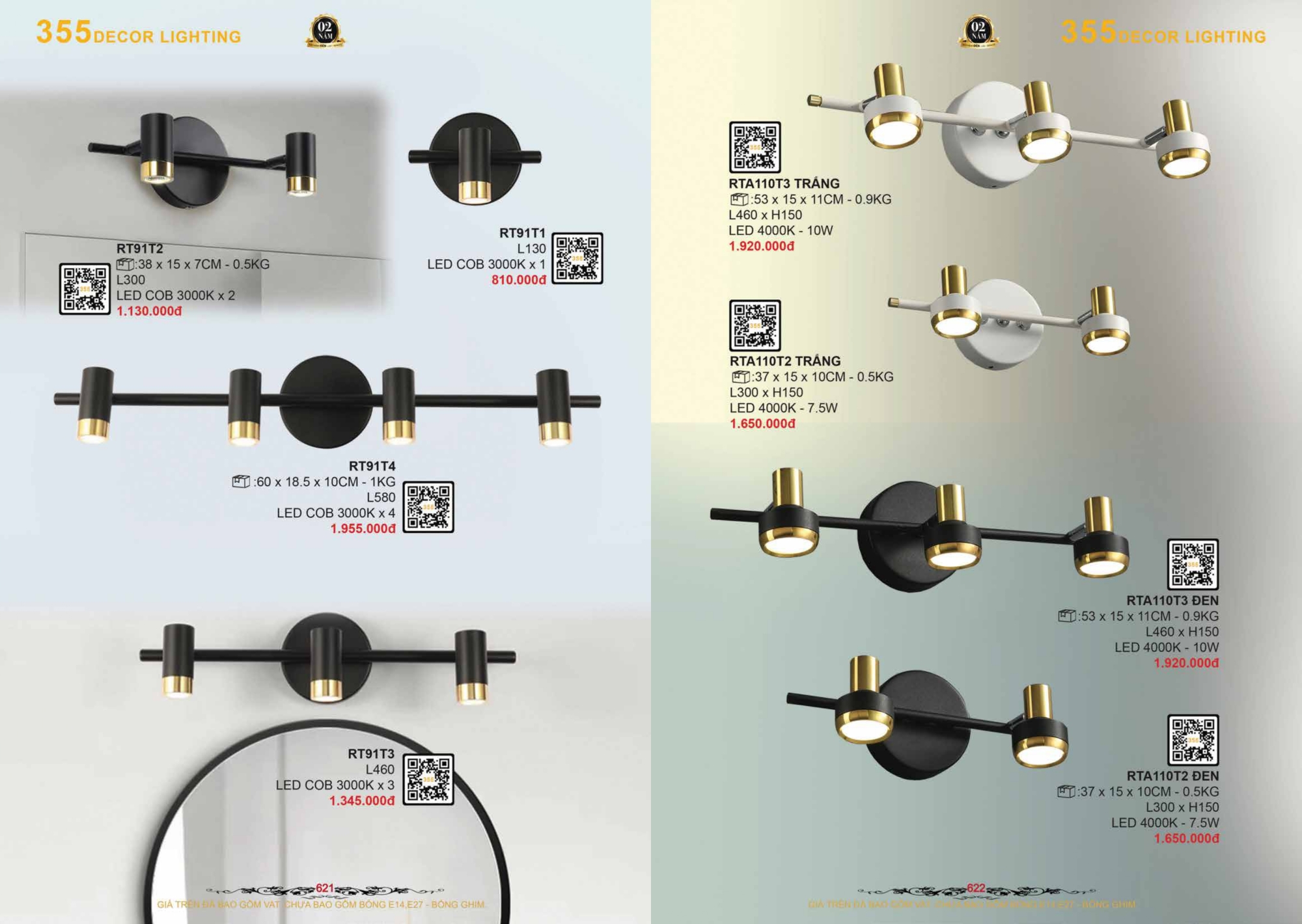 Bảng giá đèn trang trí 355 Decor