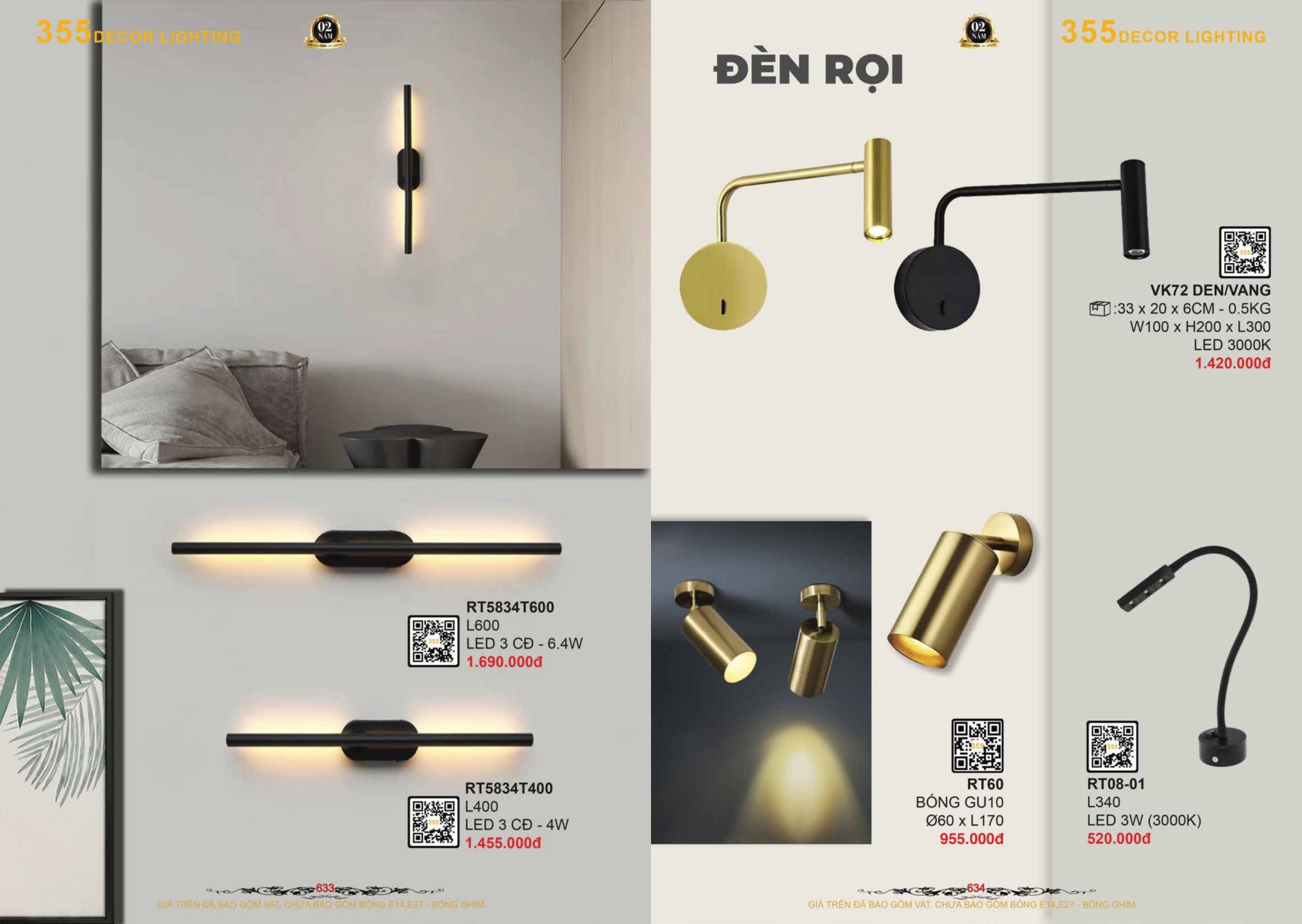 Bảng giá đèn trang trí 355 Decor