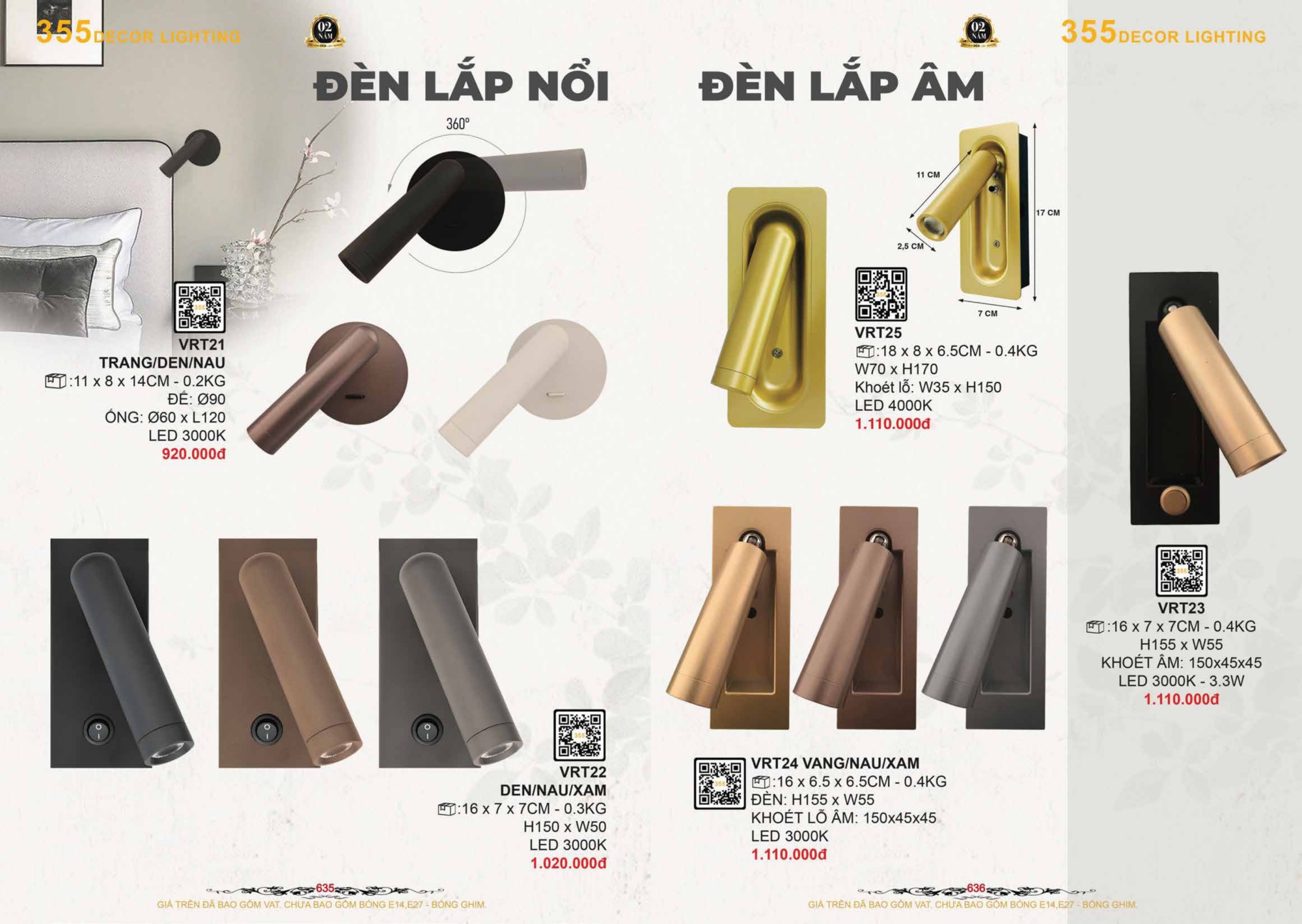 Bảng giá đèn trang trí 355 Decor