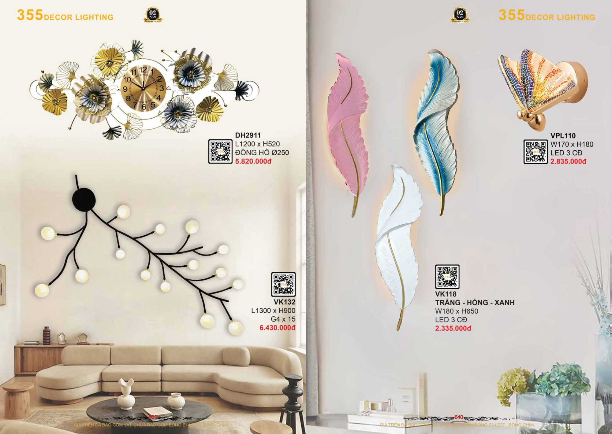 Bảng giá đèn trang trí 355 Decor