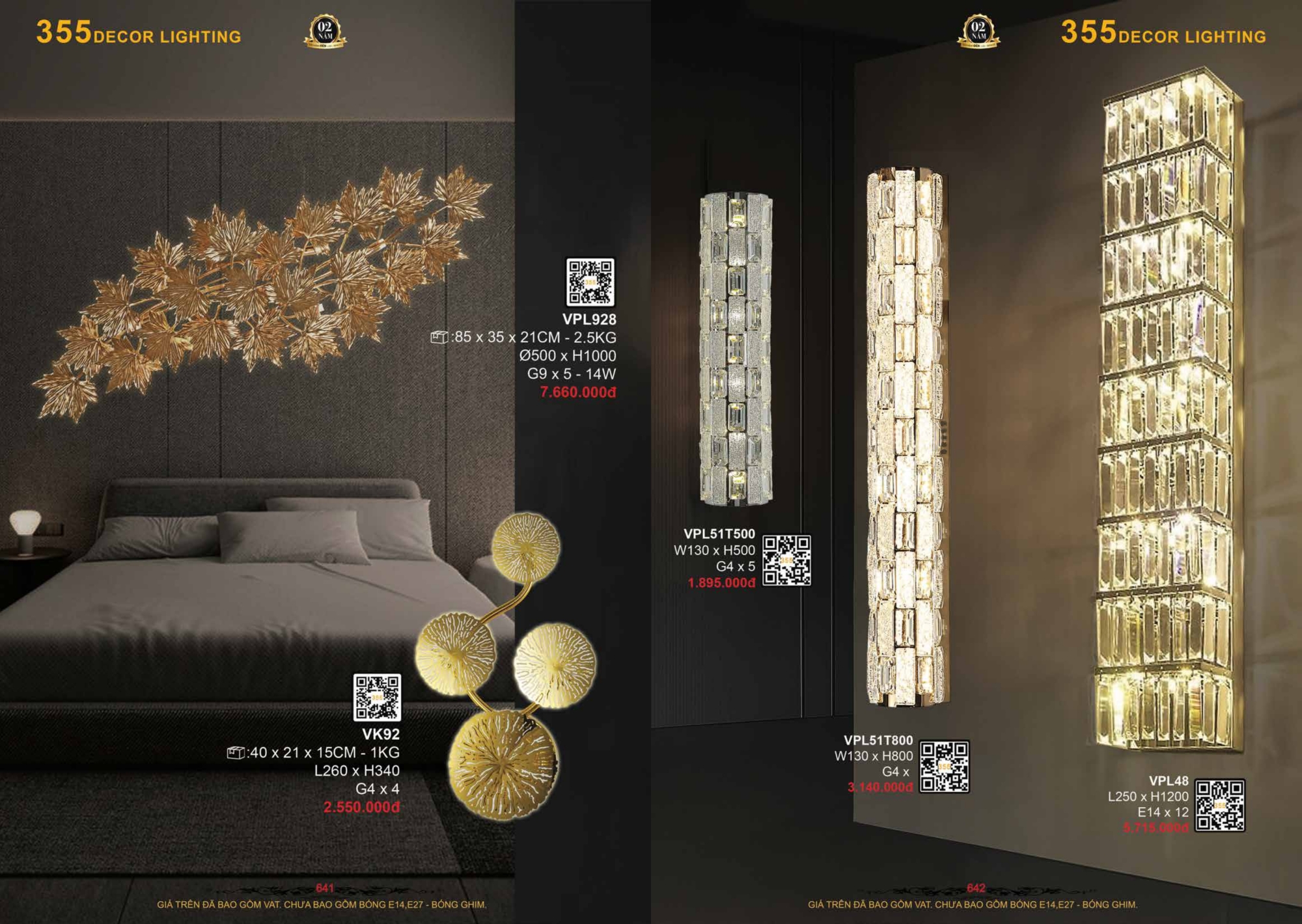 Bảng giá đèn trang trí 355 Decor