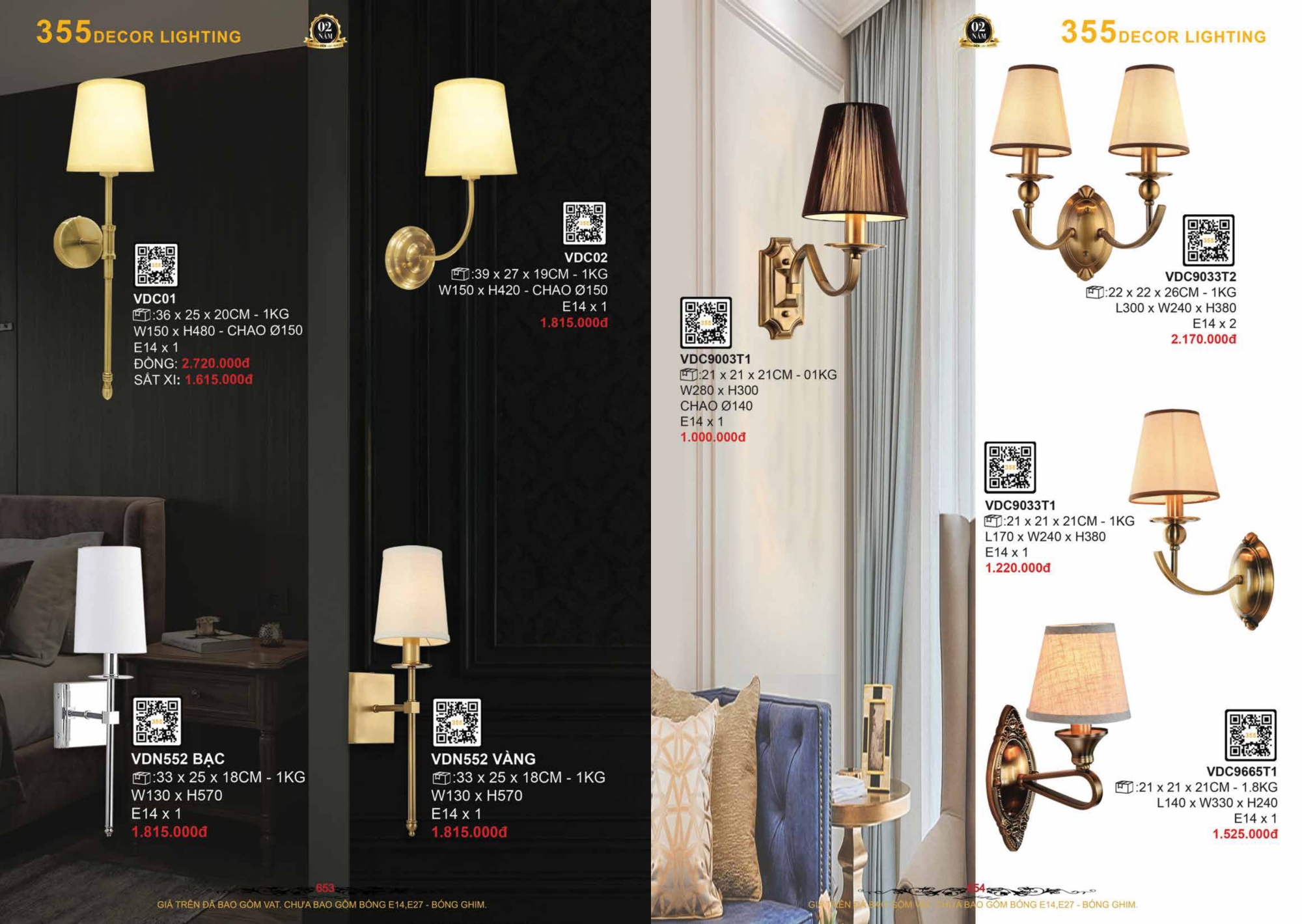 Bảng giá đèn trang trí 355 Decor