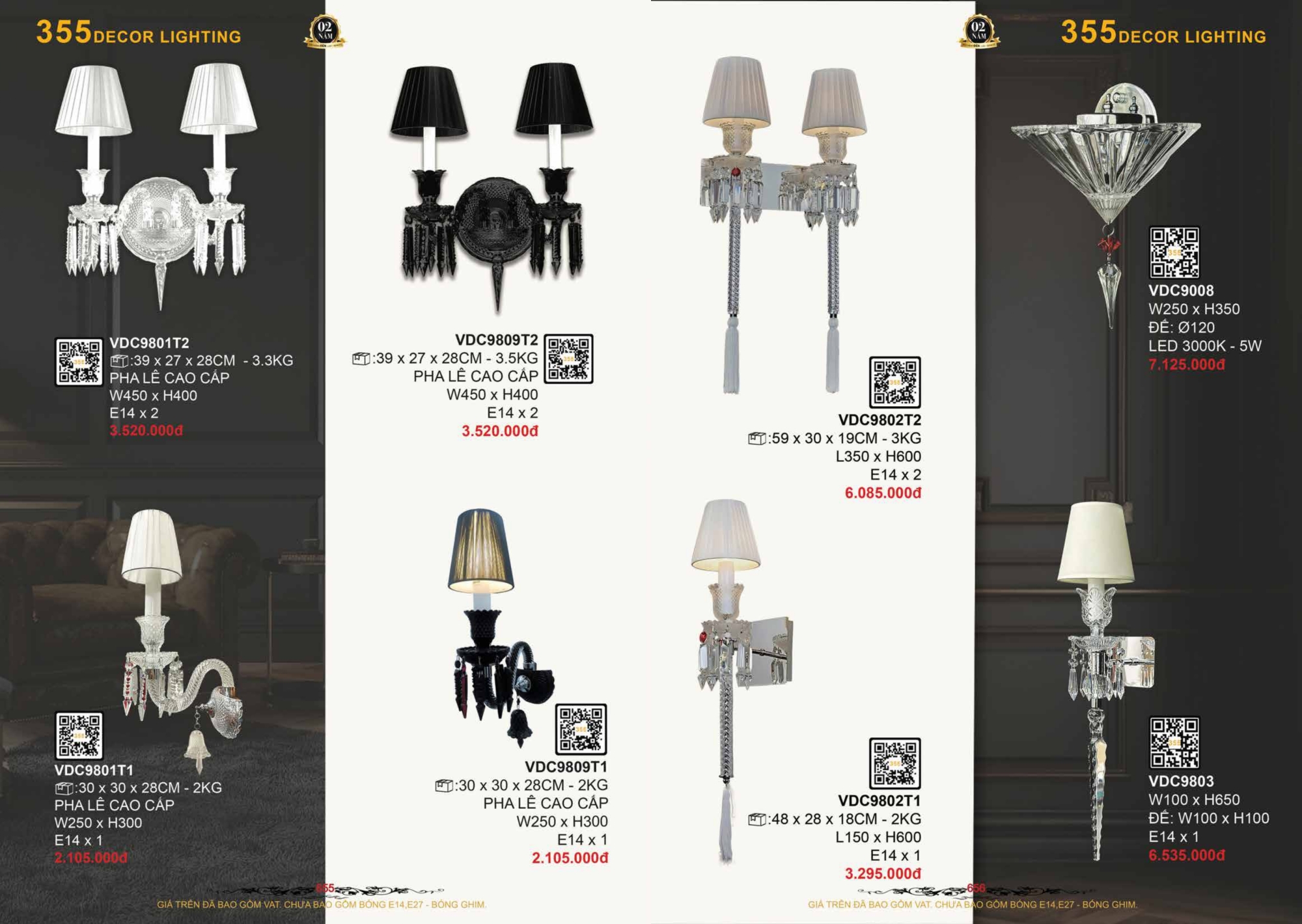 Bảng giá đèn trang trí 355 Decor