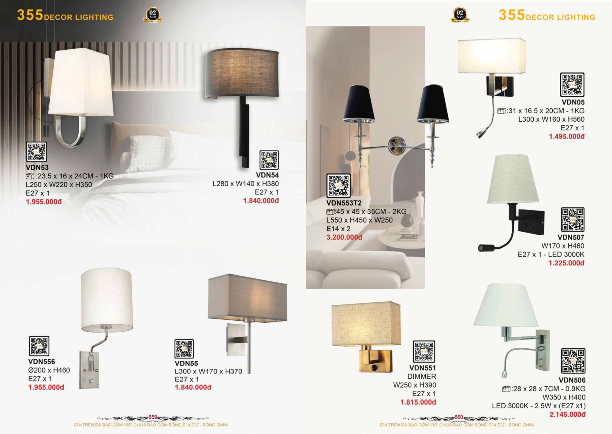 Bảng giá đèn trang trí 355 Decor