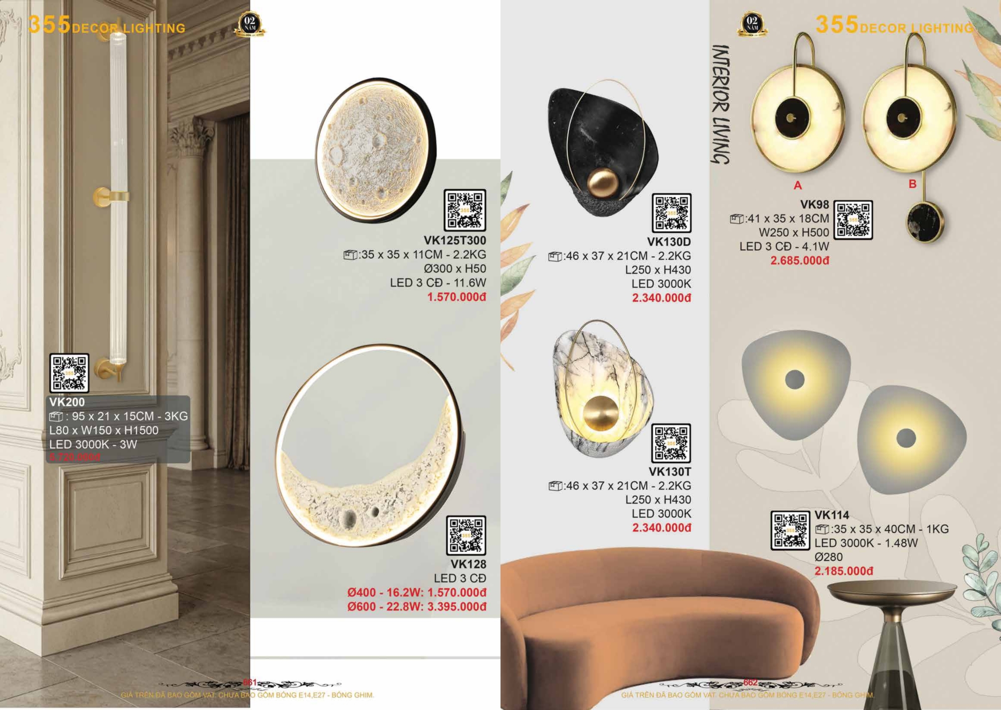 Bảng giá đèn trang trí 355 Decor