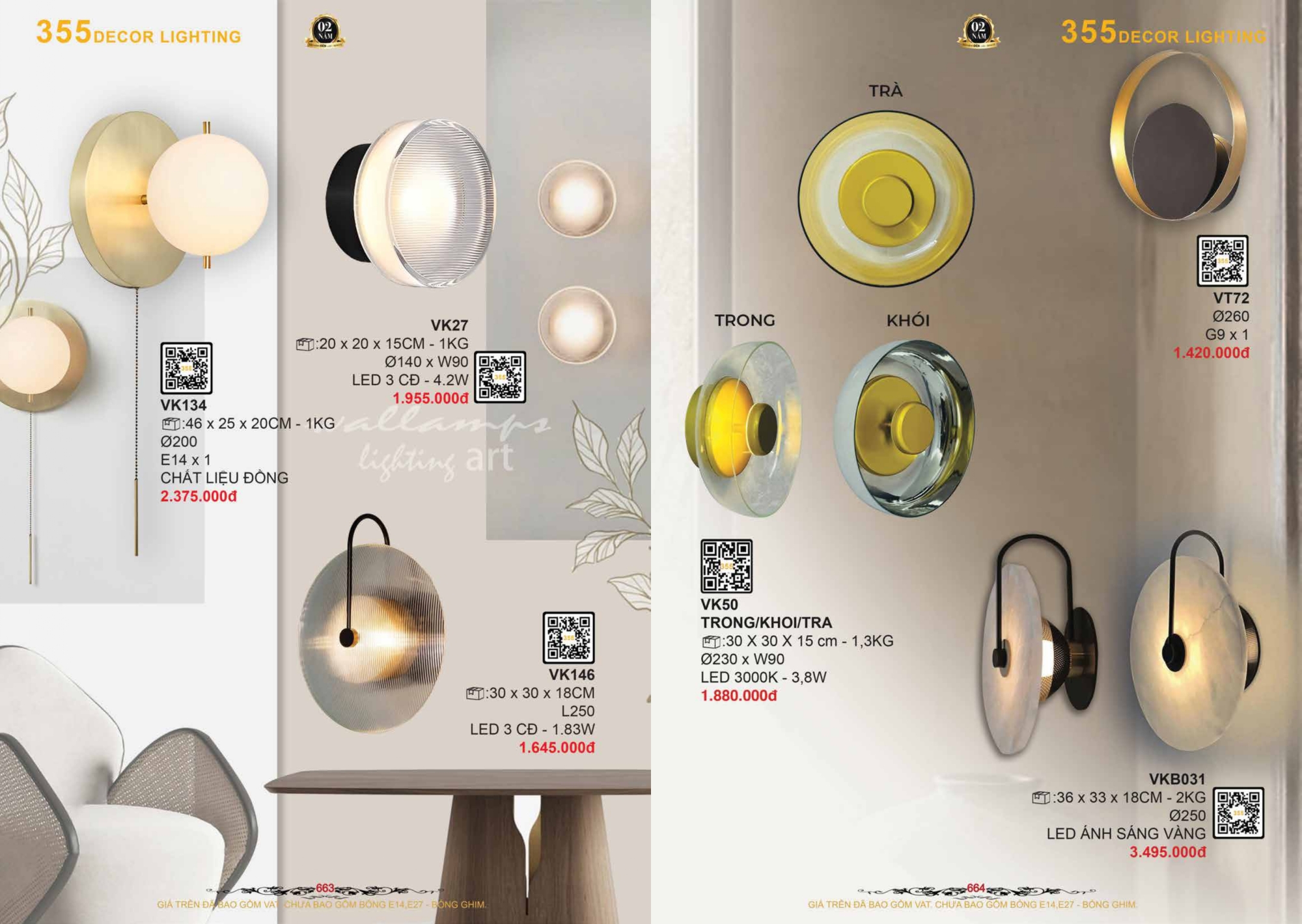 Bảng giá đèn trang trí 355 Decor