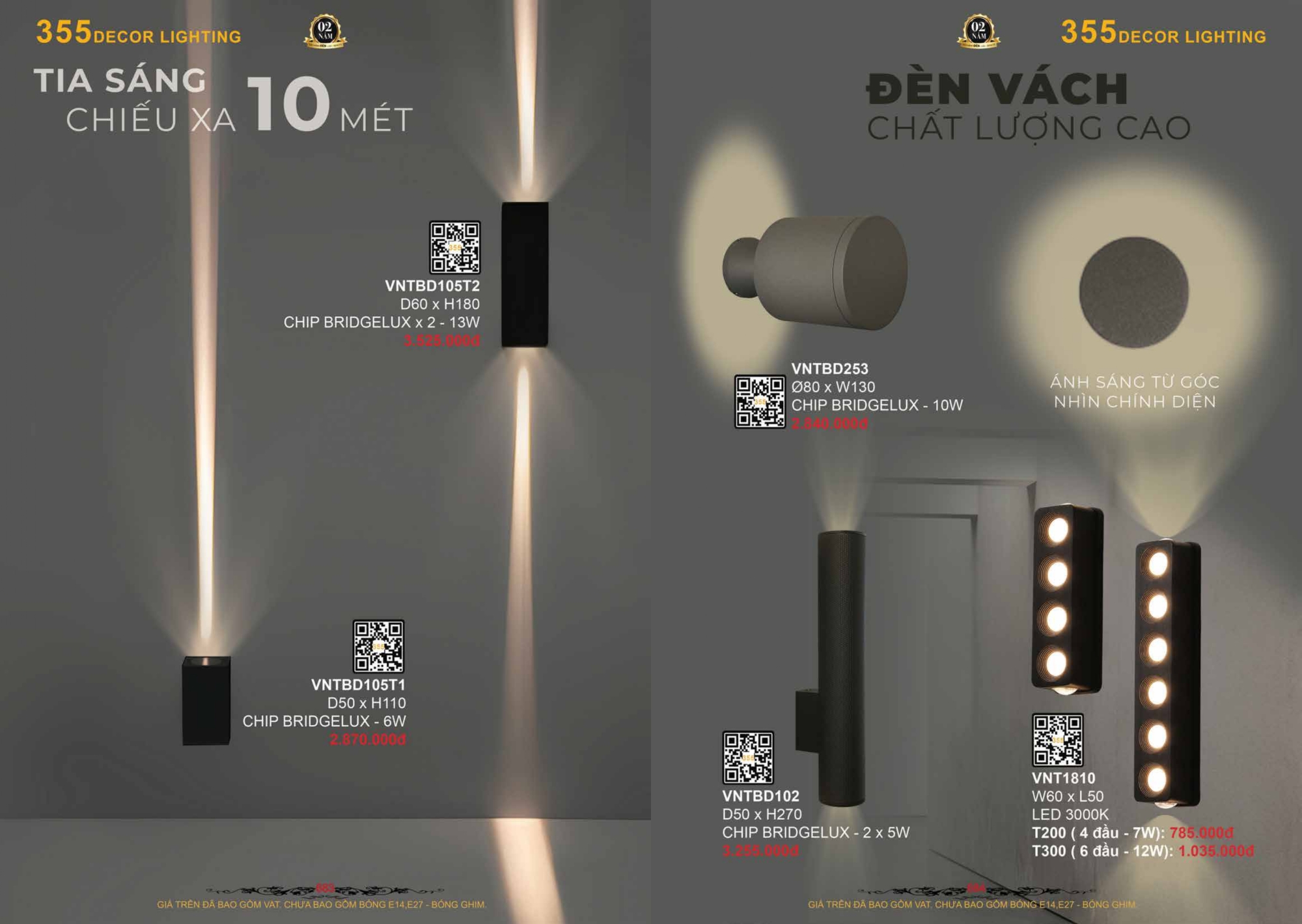 Bảng giá đèn trang trí 355 Decor