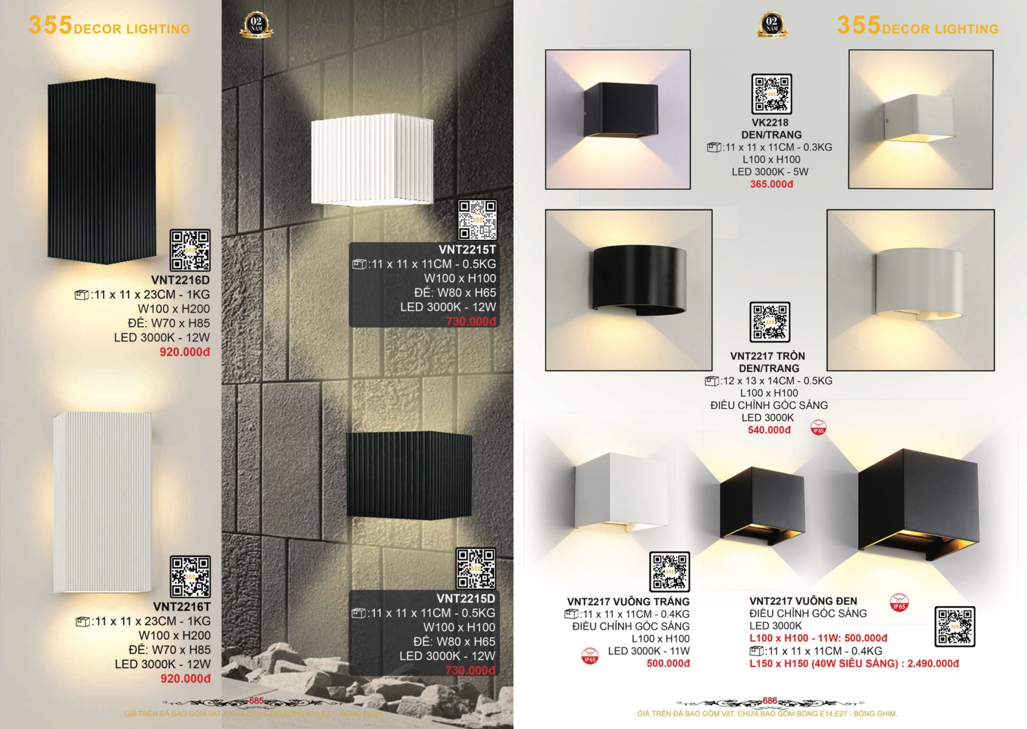 Bảng giá đèn trang trí 355 Decor