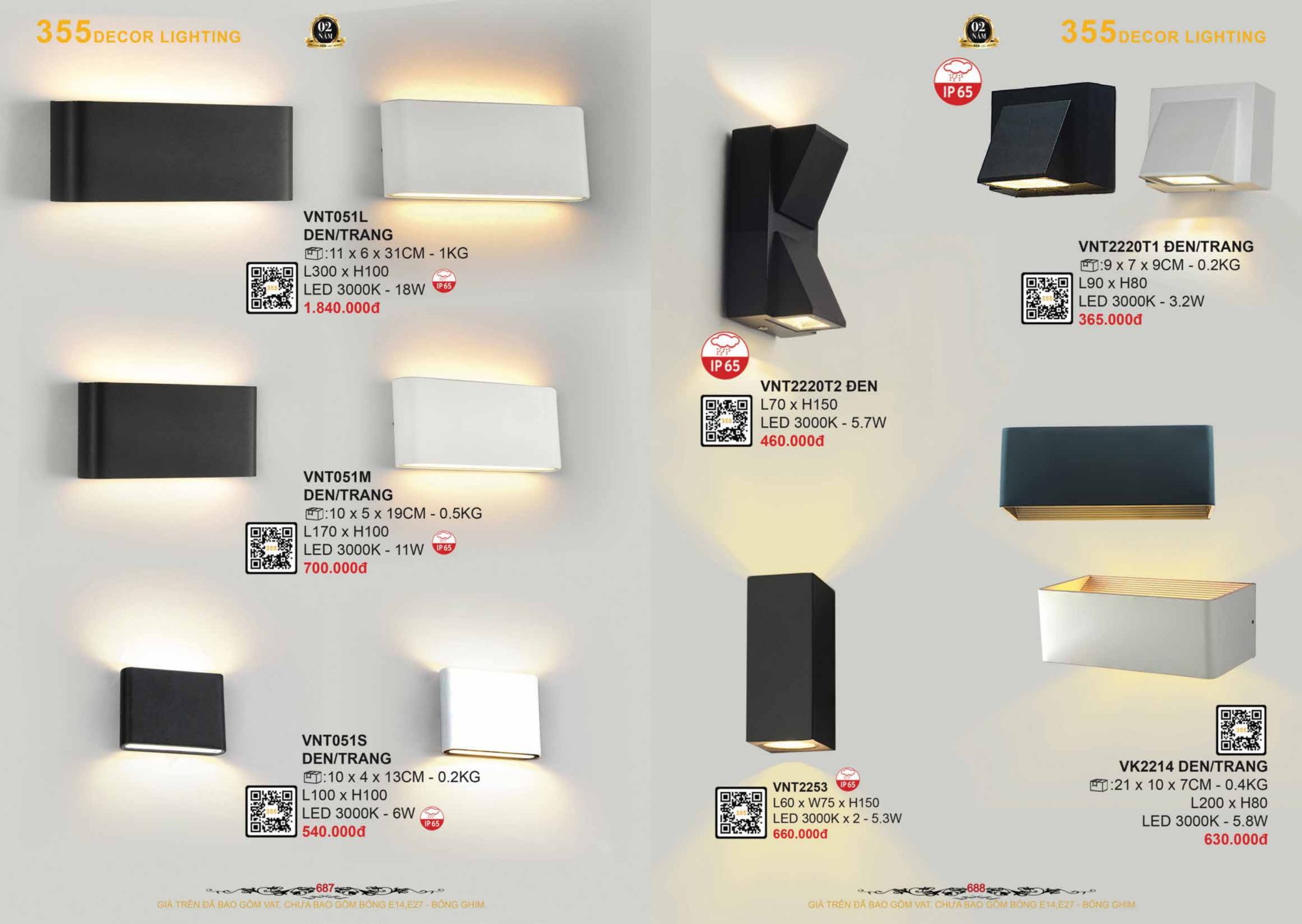 Bảng giá đèn trang trí 355 Decor