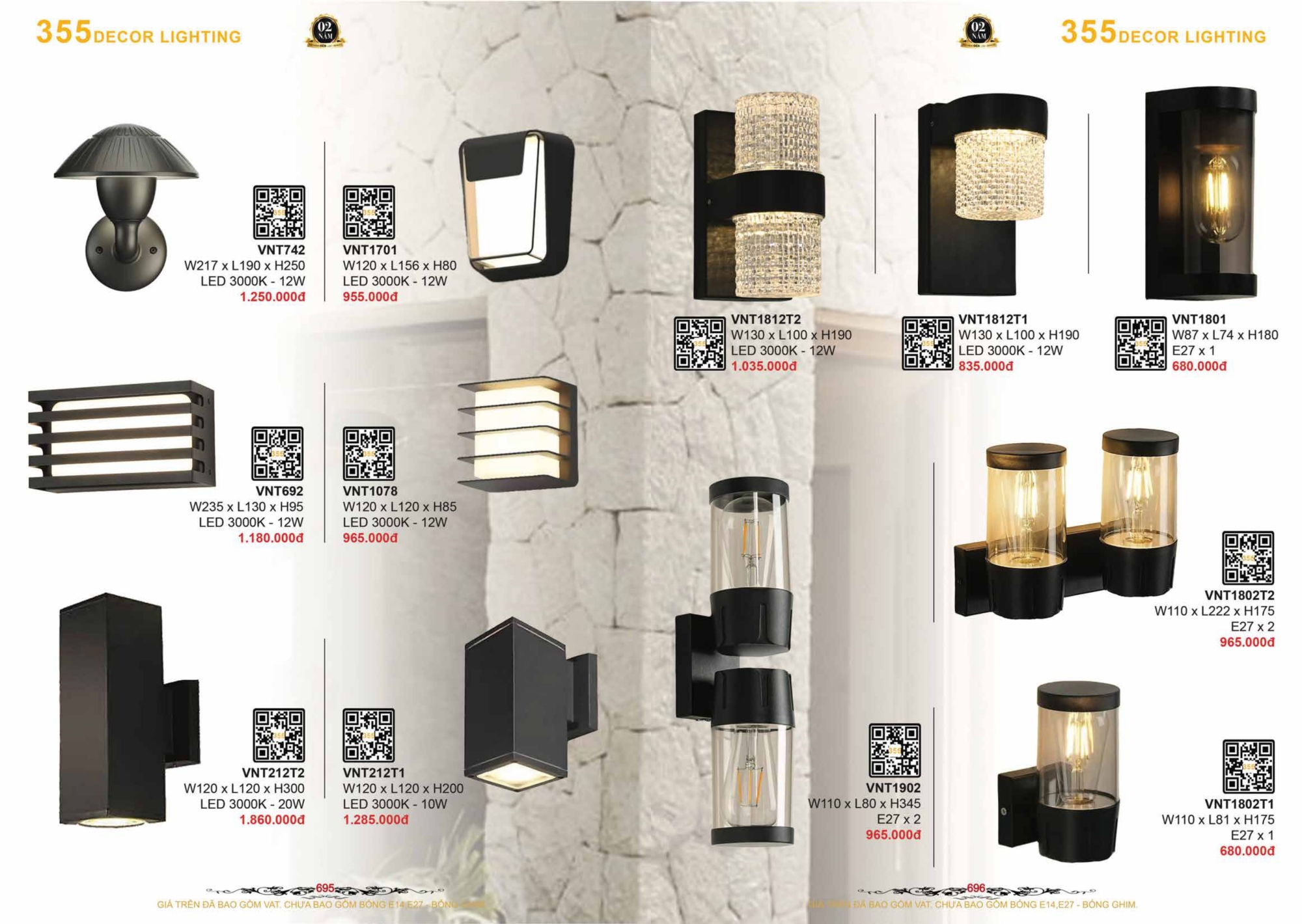 Bảng giá đèn trang trí 355 Decor