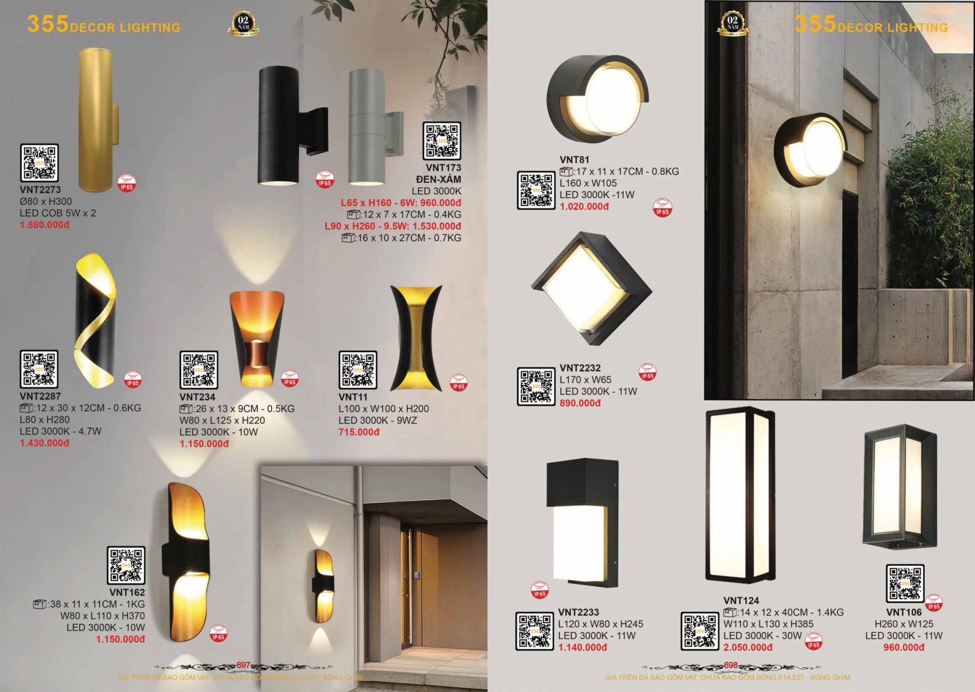 Bảng giá đèn trang trí 355 Decor