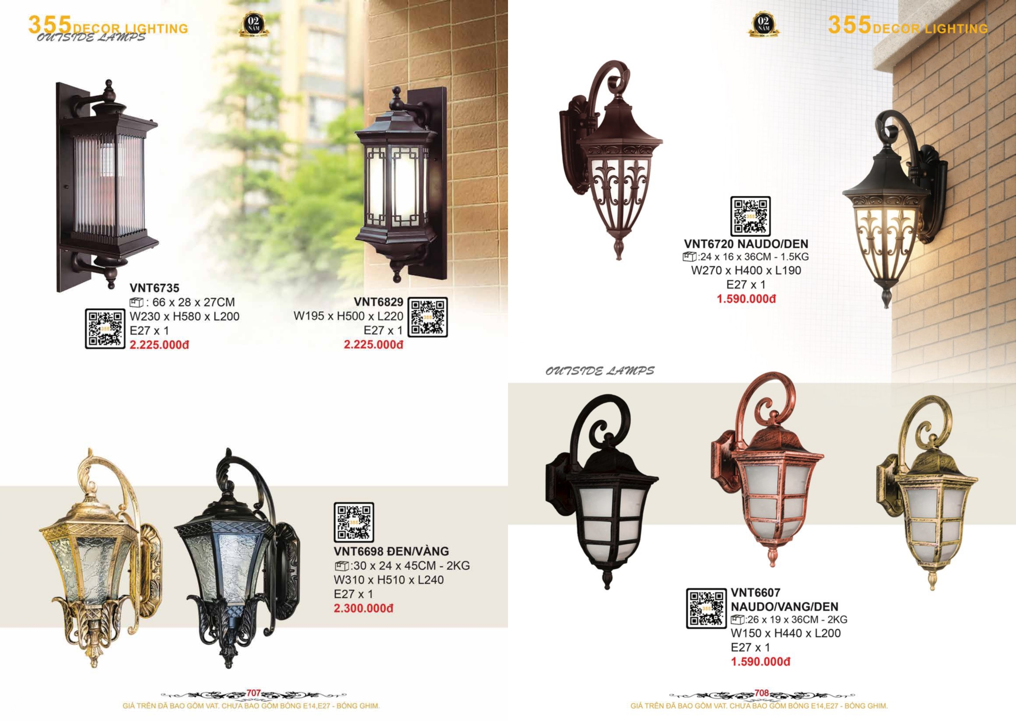 Bảng giá đèn trang trí 355 Decor