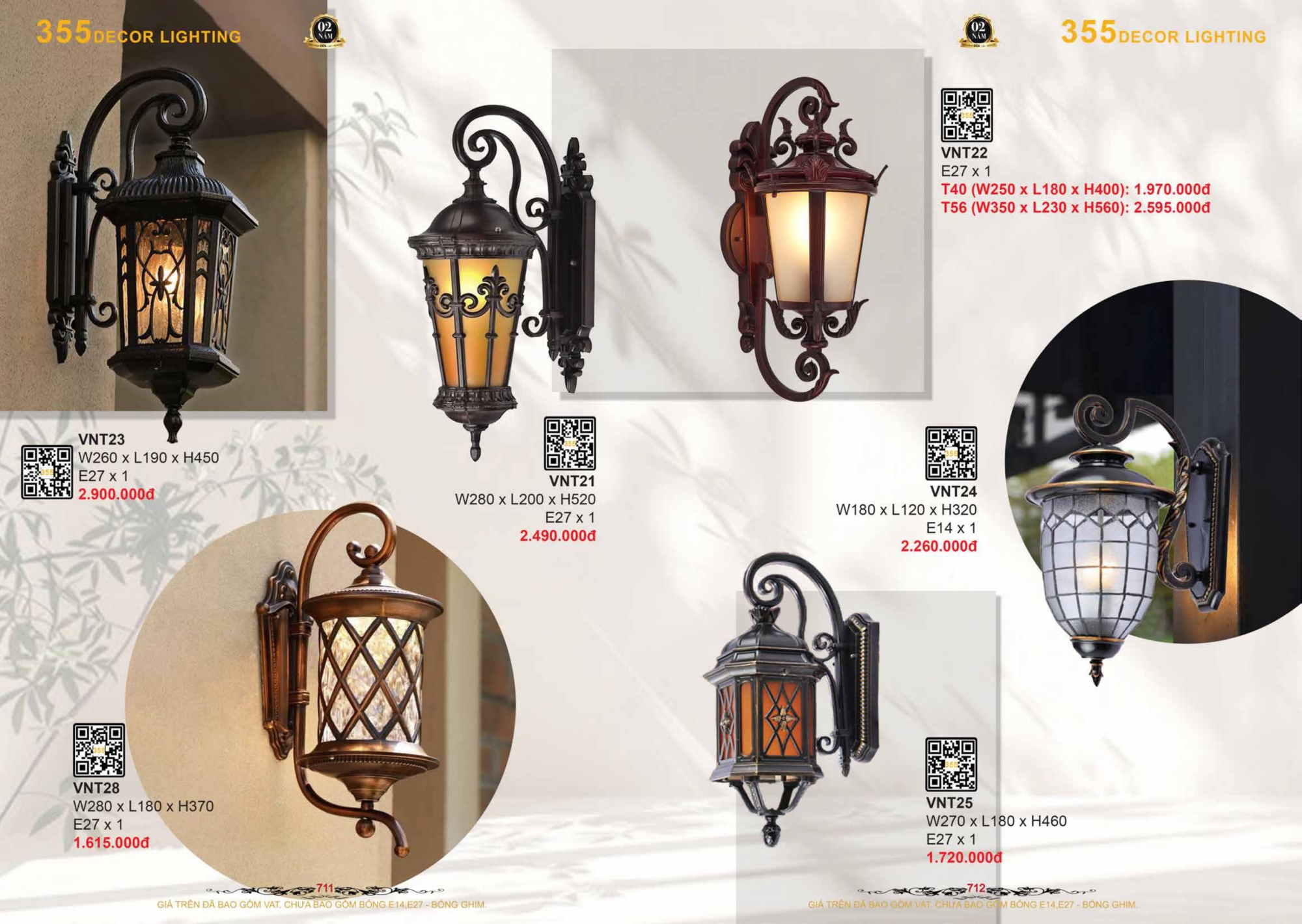 Bảng giá đèn trang trí 355 Decor