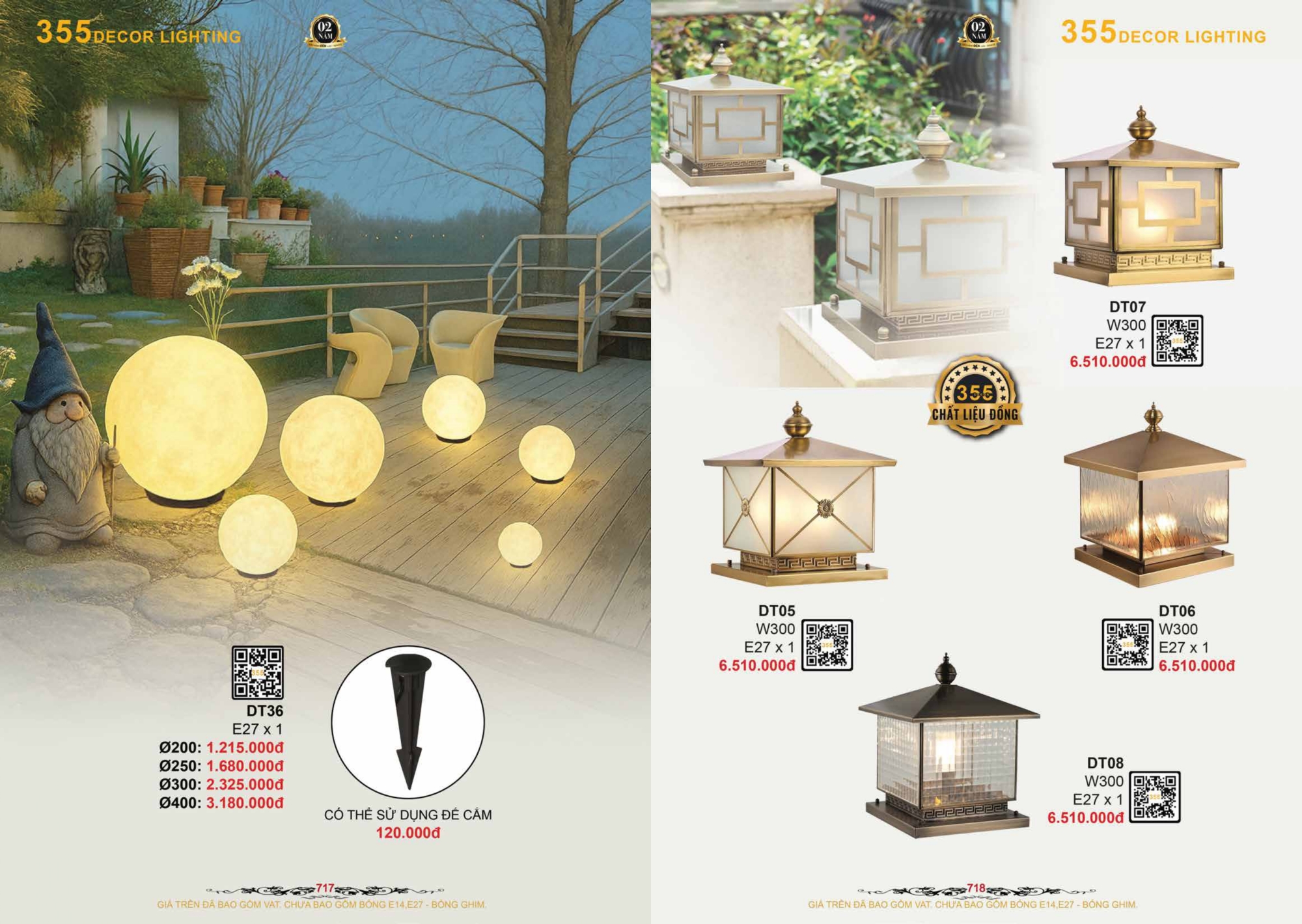 Bảng giá đèn trang trí 355 Decor