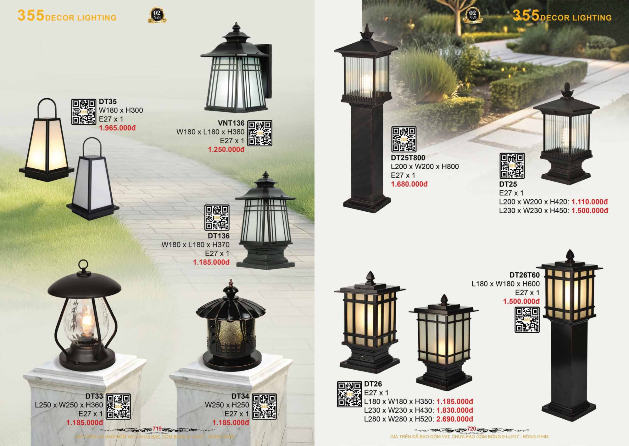 Bảng giá đèn trang trí 355 Decor