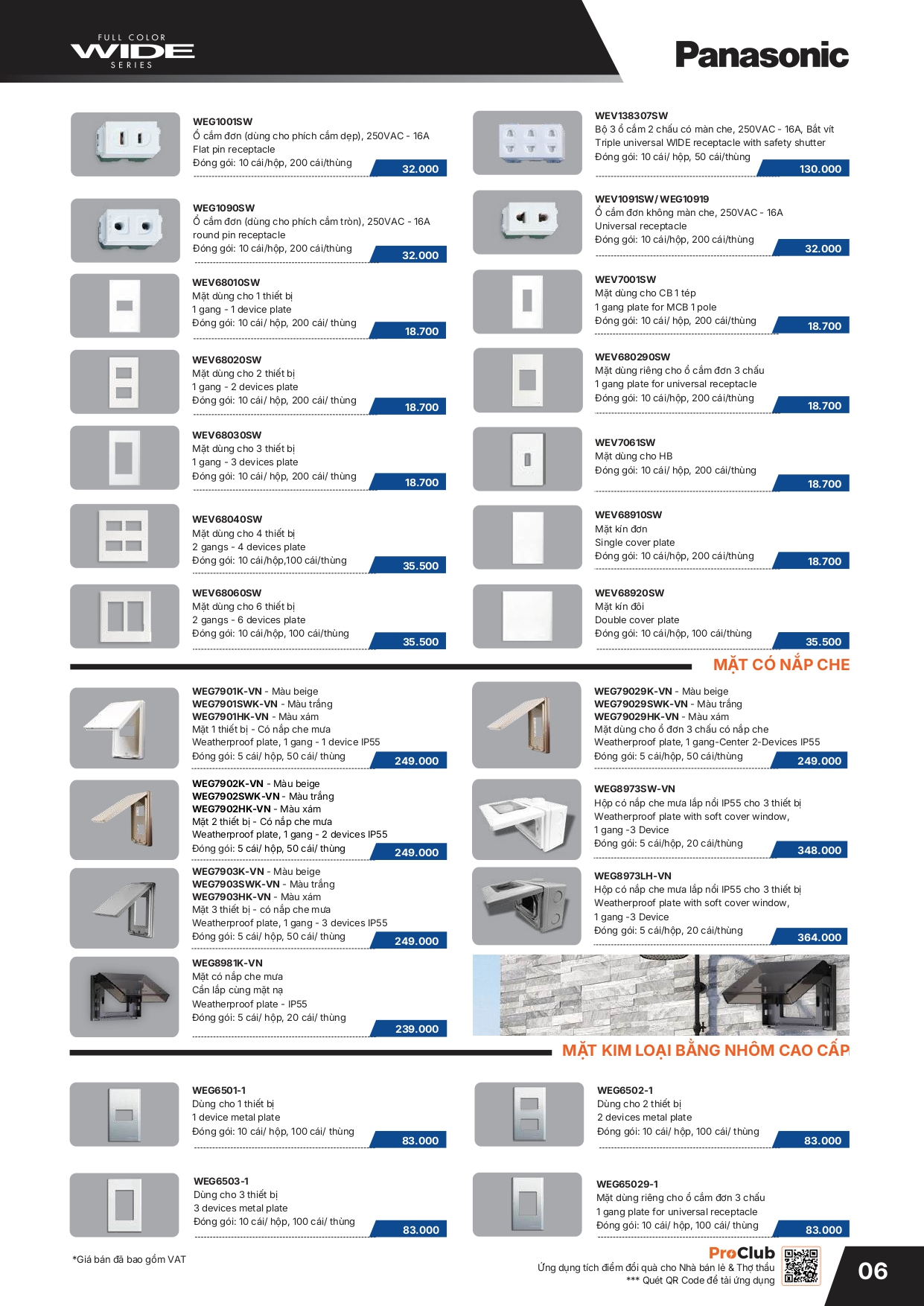 Bảng giá thiết bị điện Panasonic 2026