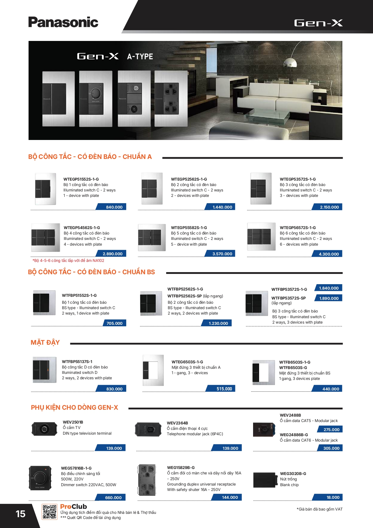 Bảng giá thiết bị điện Panasonic 2026