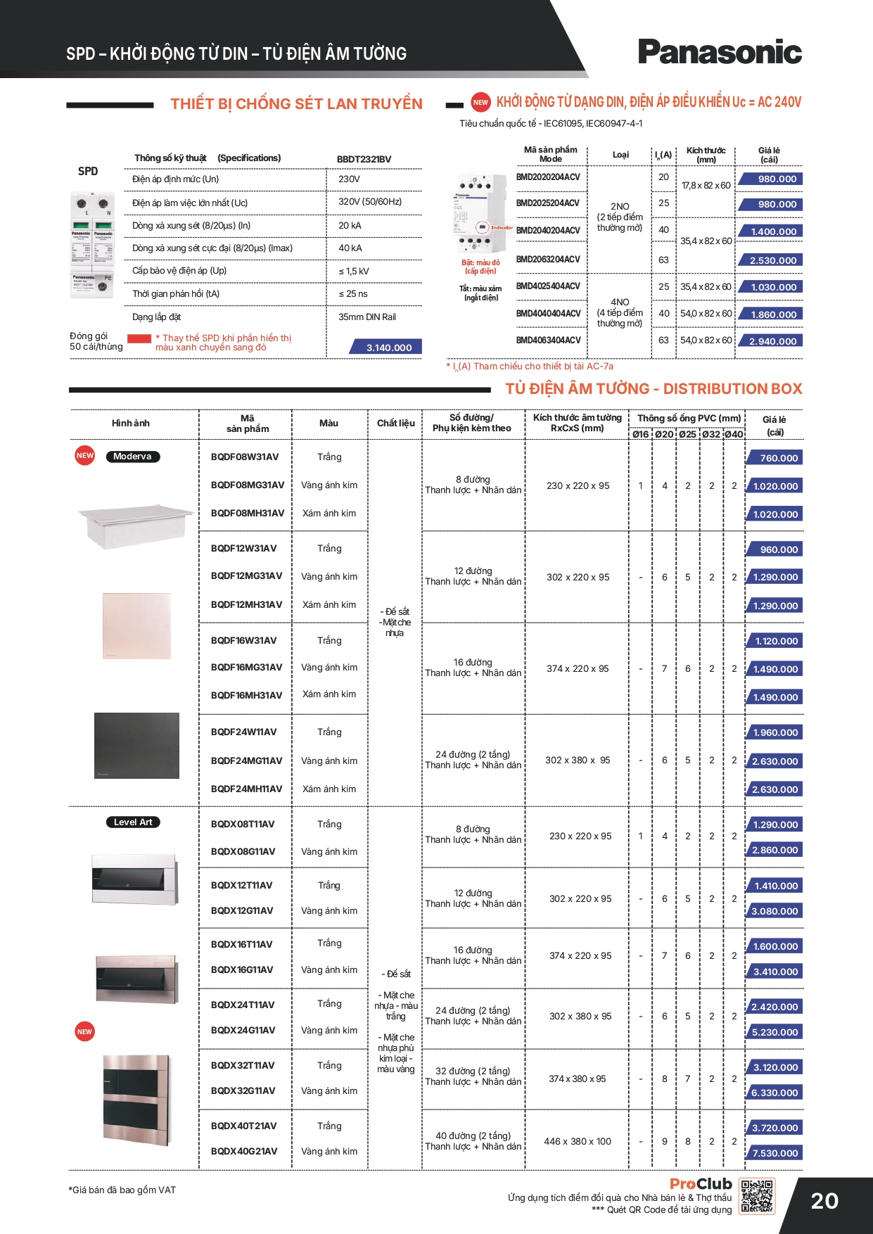 Bảng giá thiết bị điện Panasonic 2026