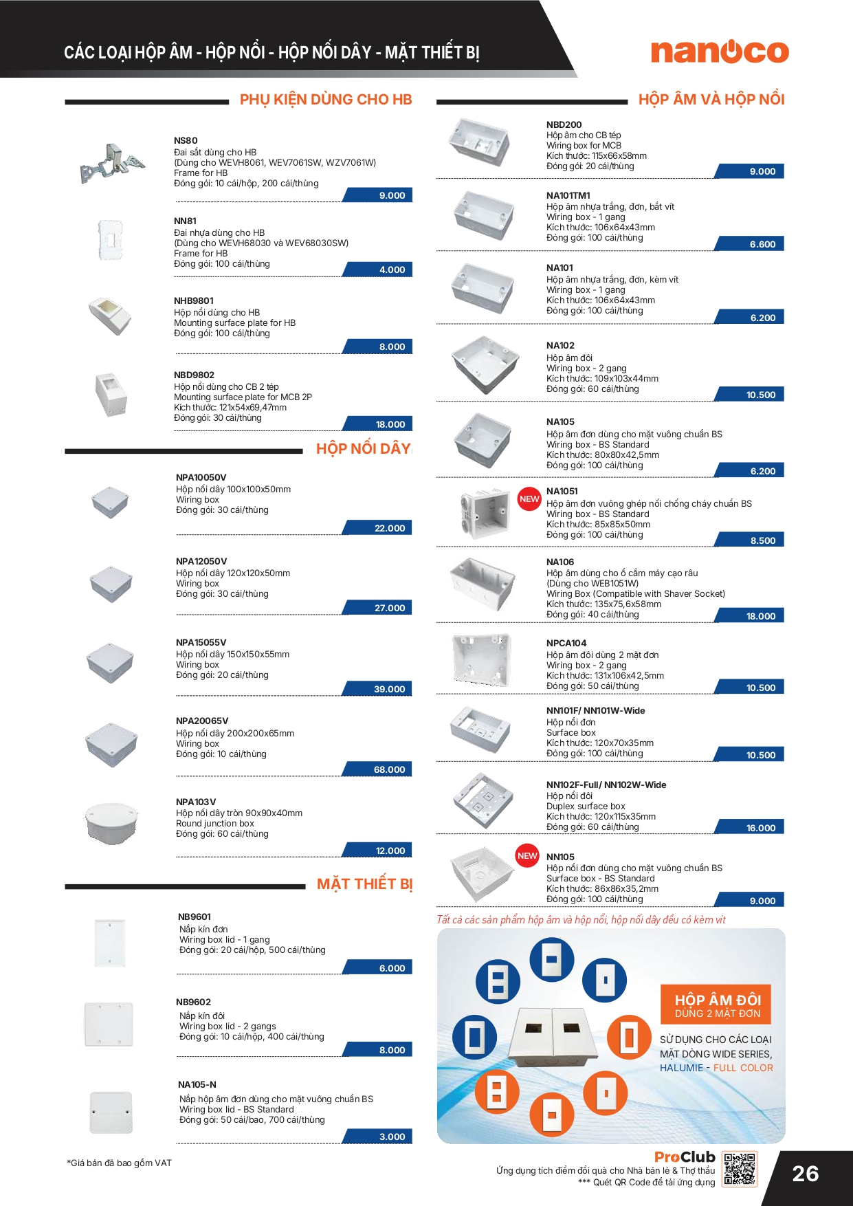 Bảng giá thiết bị điện Panasonic 2026