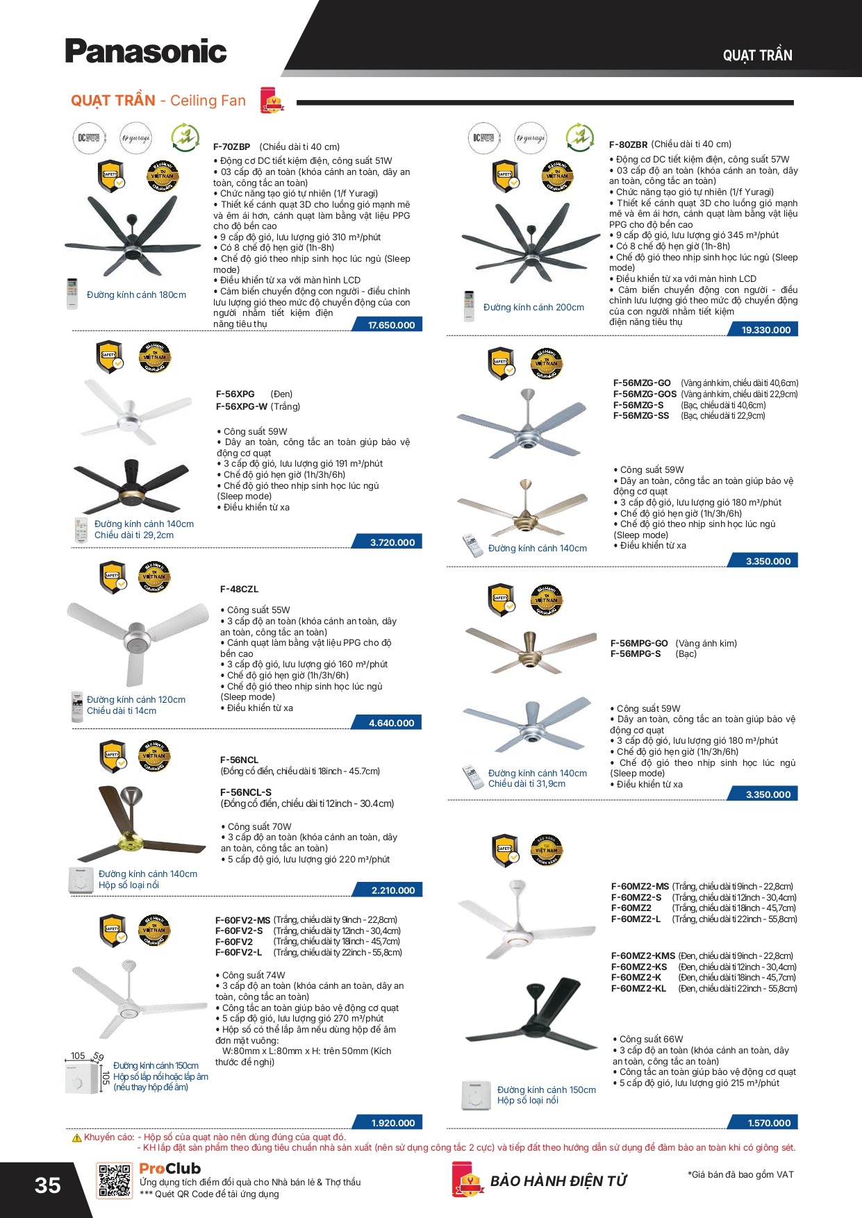 Bảng giá thiết bị điện Panasonic 2026