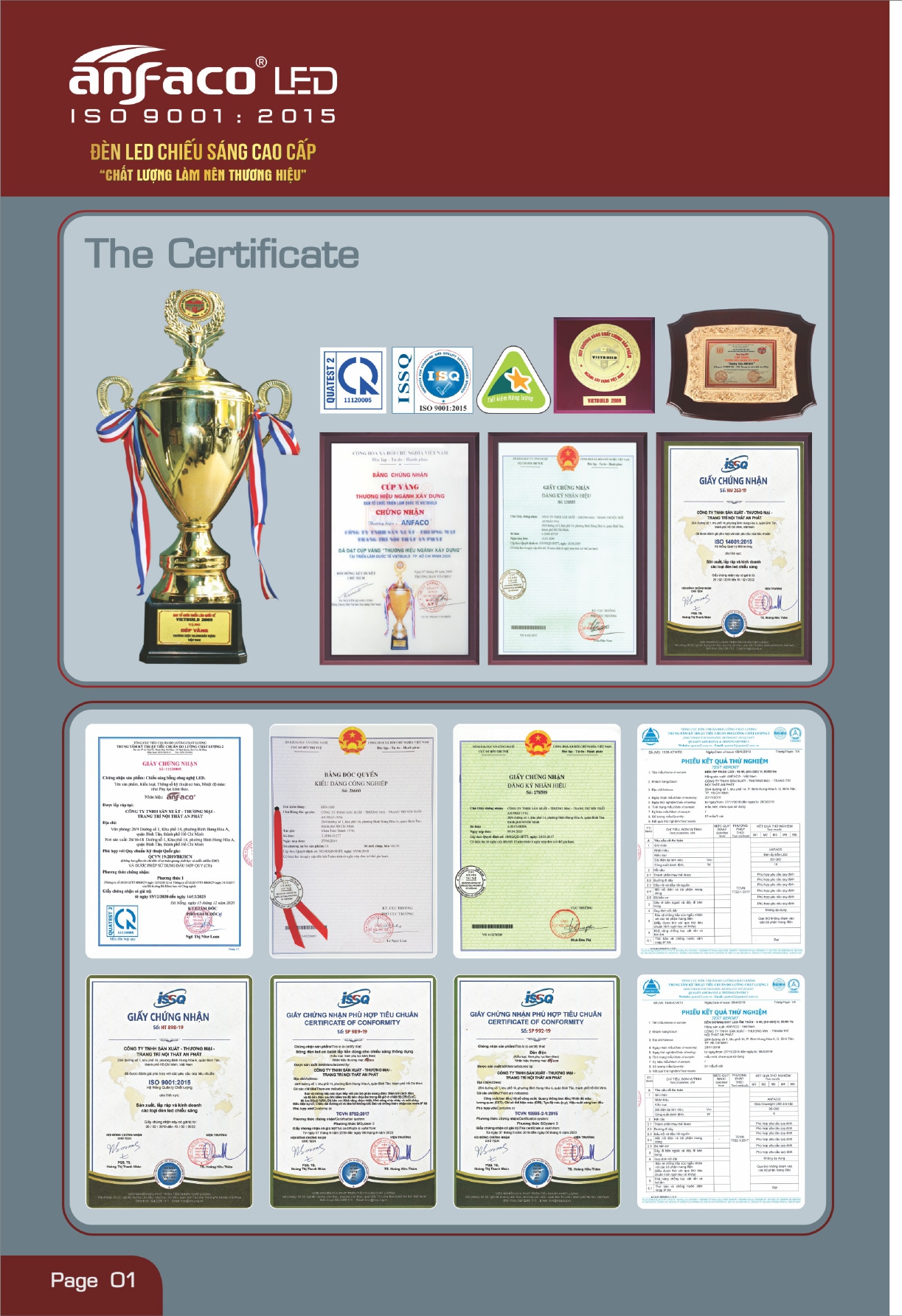 Bảng giá đèn LED ANFACO 2026