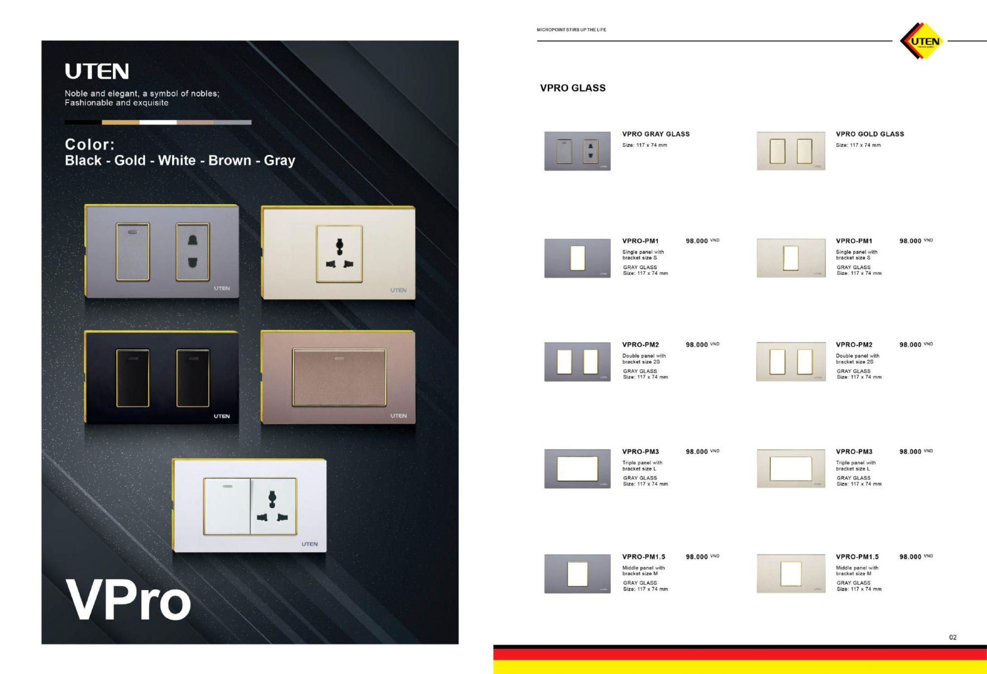 Bảng giá công tắc ổ cắm UTEN mới nhất