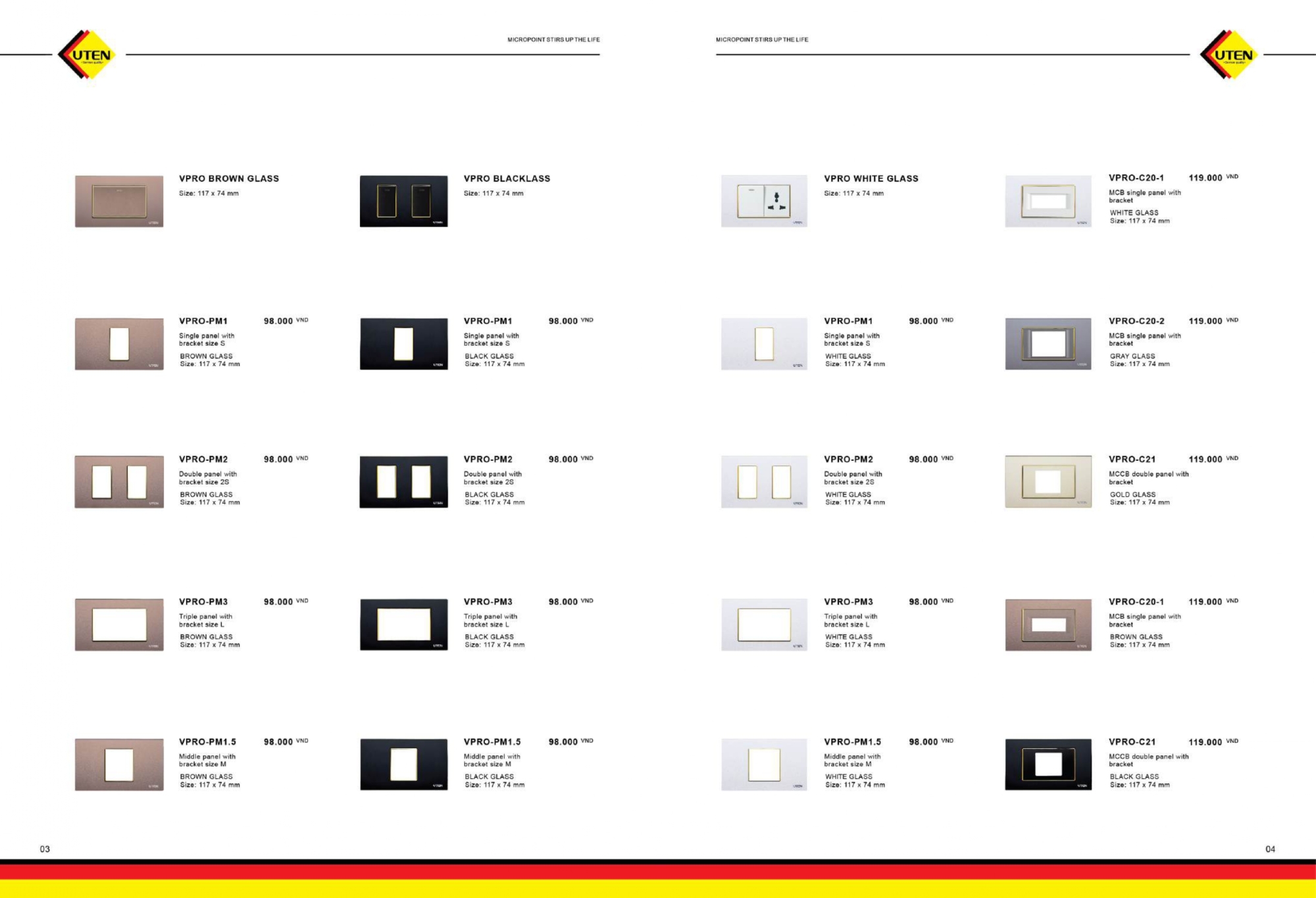 Bảng giá công tắc ổ cắm UTEN mới nhất