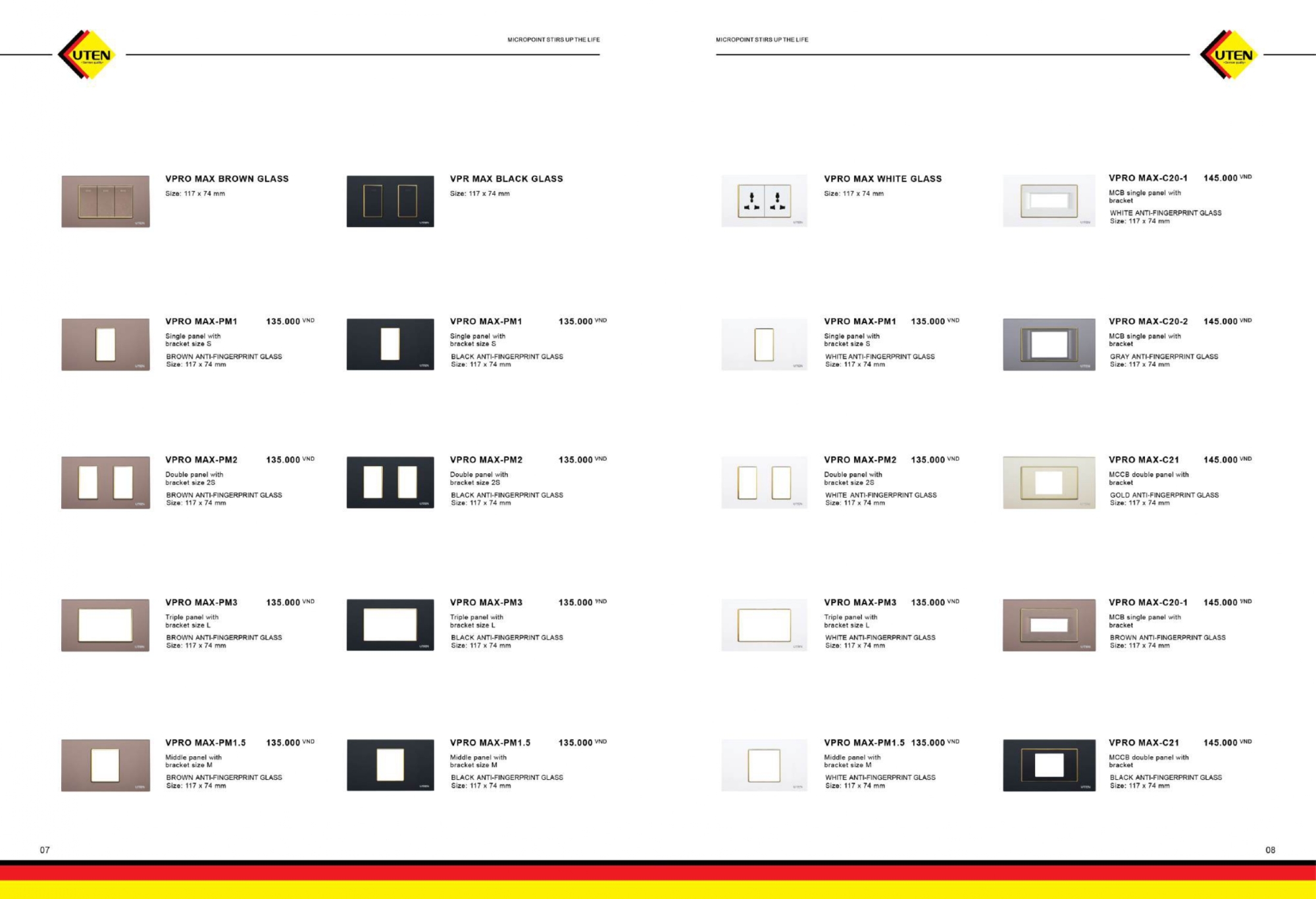 Bảng giá công tắc ổ cắm UTEN mới nhất