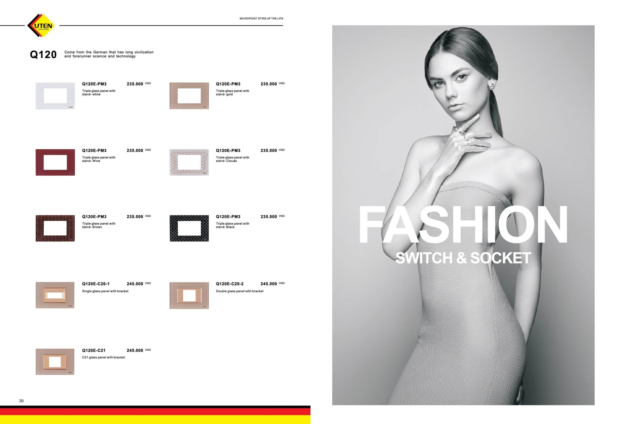 Bảng giá công tắc ổ cắm UTEN mới nhất