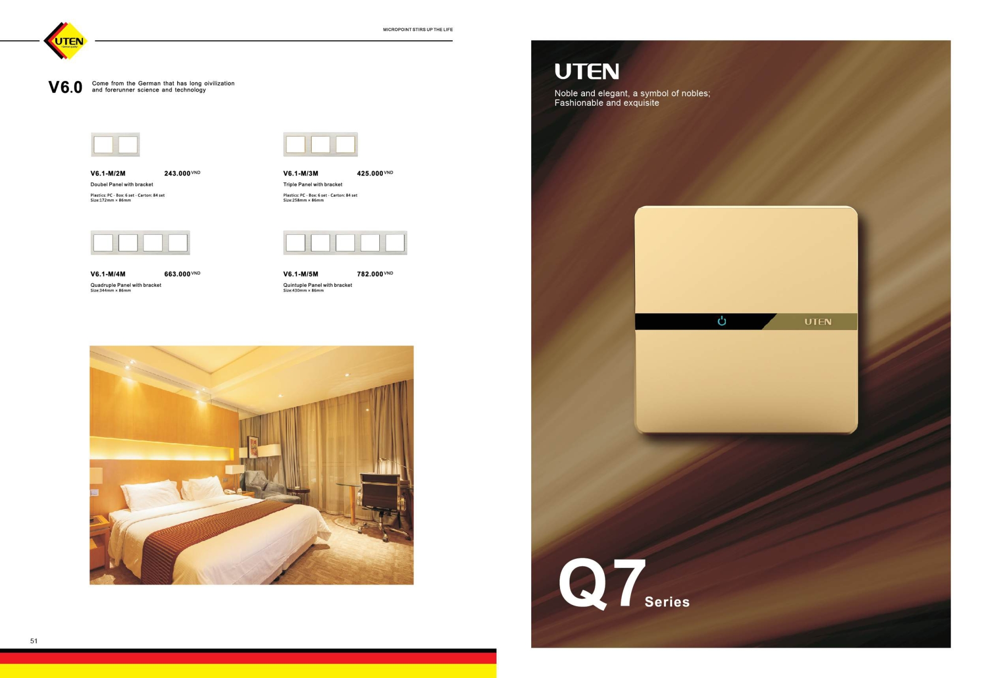 Bảng giá công tắc ổ cắm UTEN mới nhất