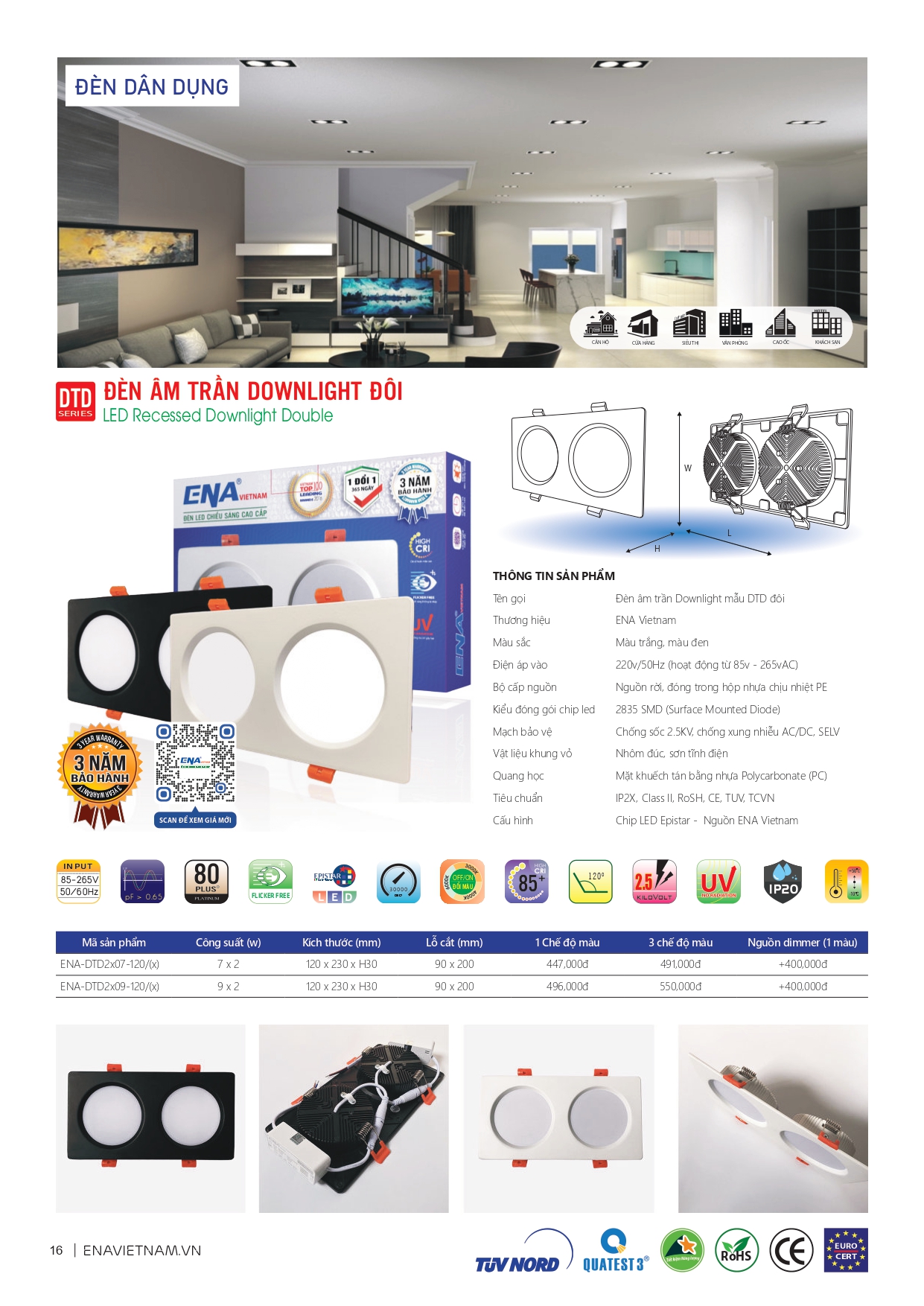 Bảng giá đèn led Ena 2026