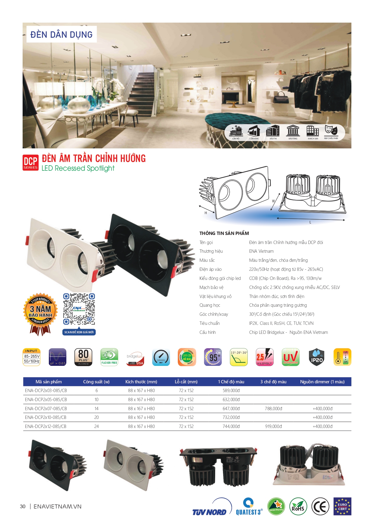 Bảng giá đèn led Ena 2026