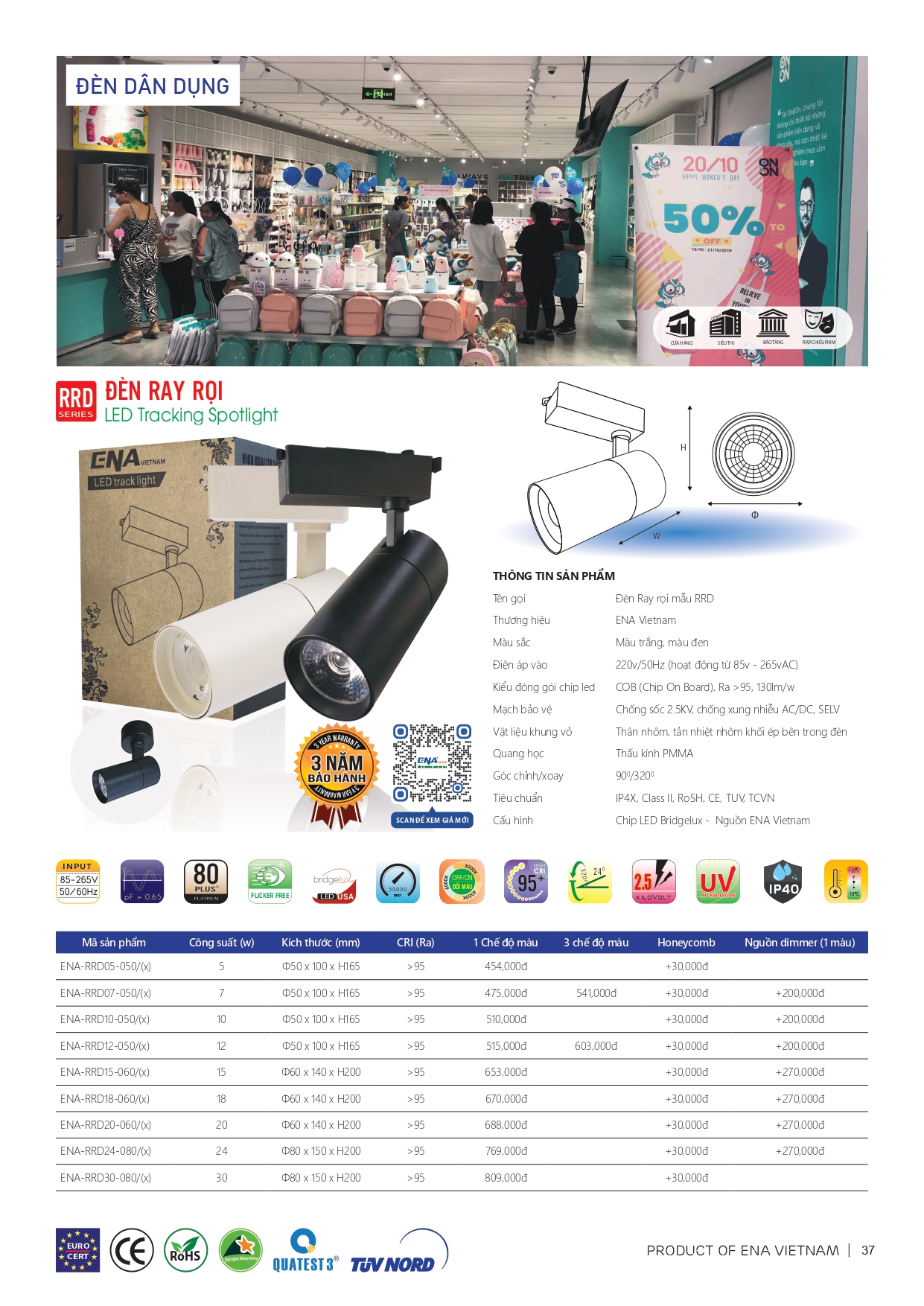Bảng giá đèn led Ena 2026