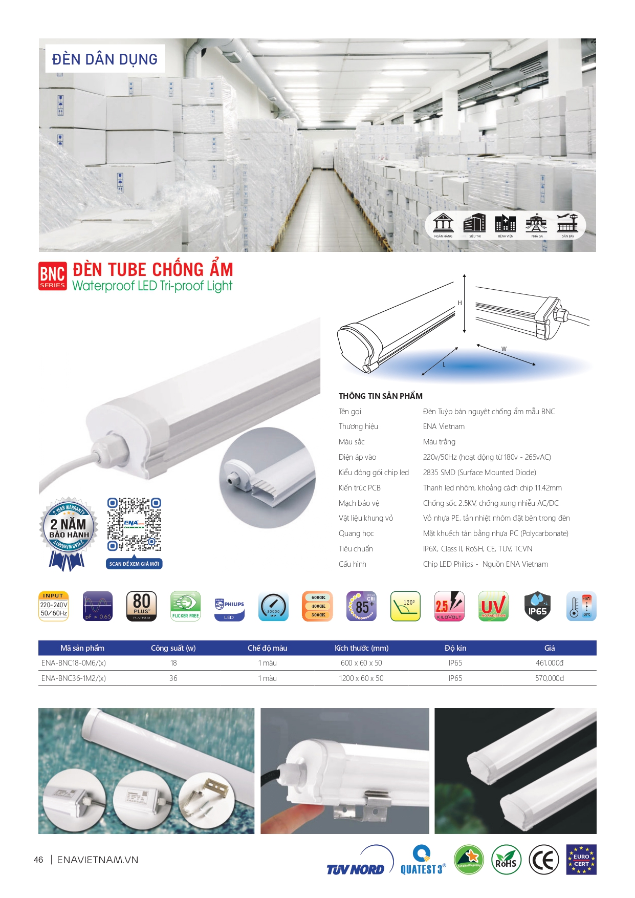 Bảng giá đèn led Ena 2026