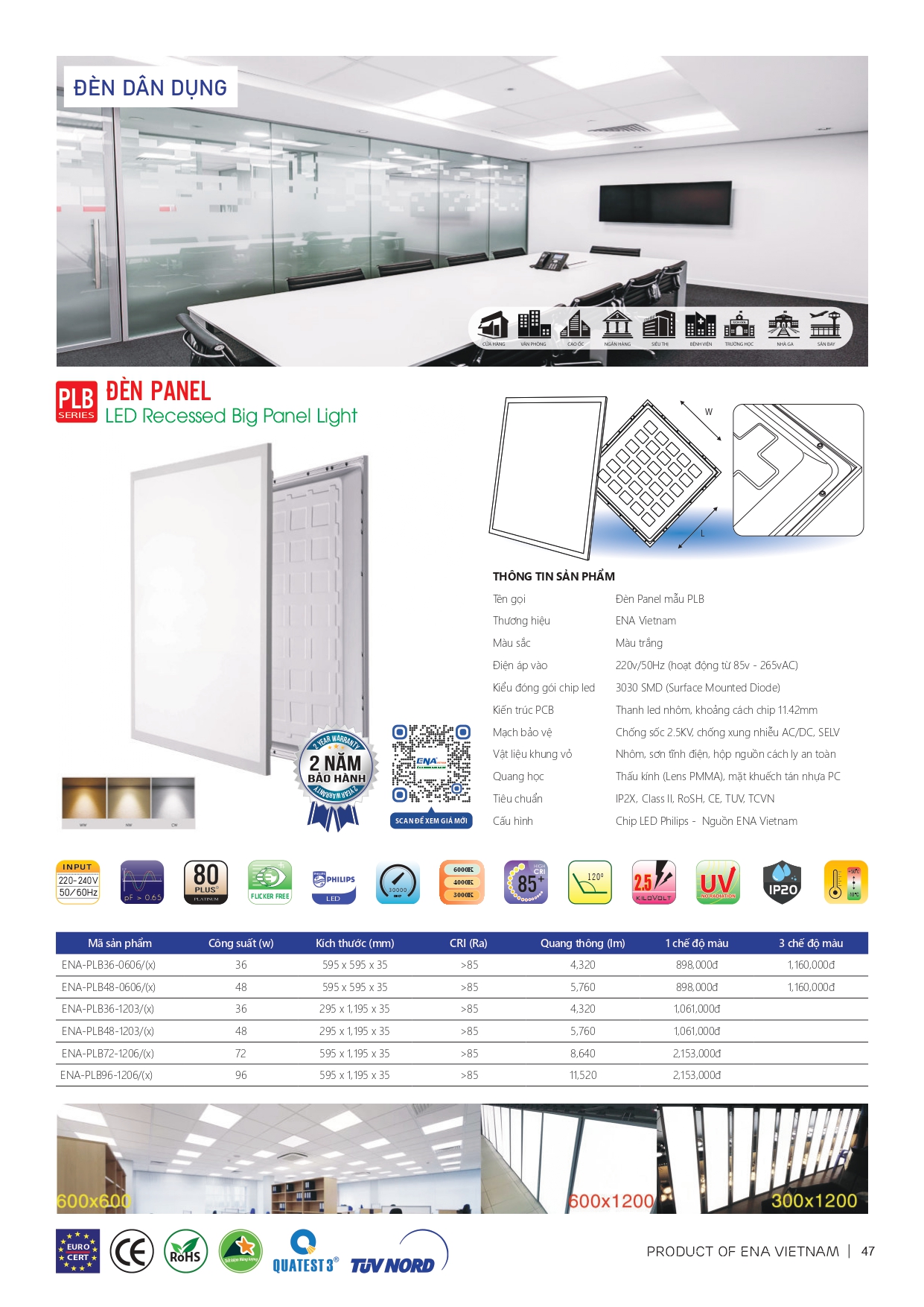 Bảng giá đèn led Ena 2026