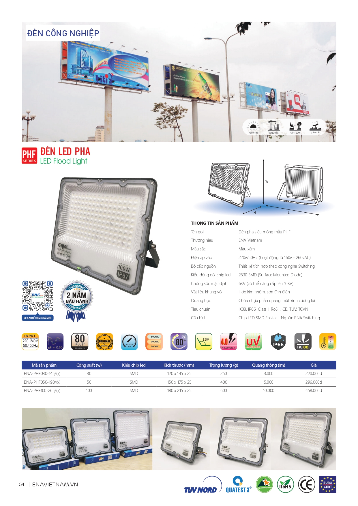 Bảng giá đèn led Ena 2026