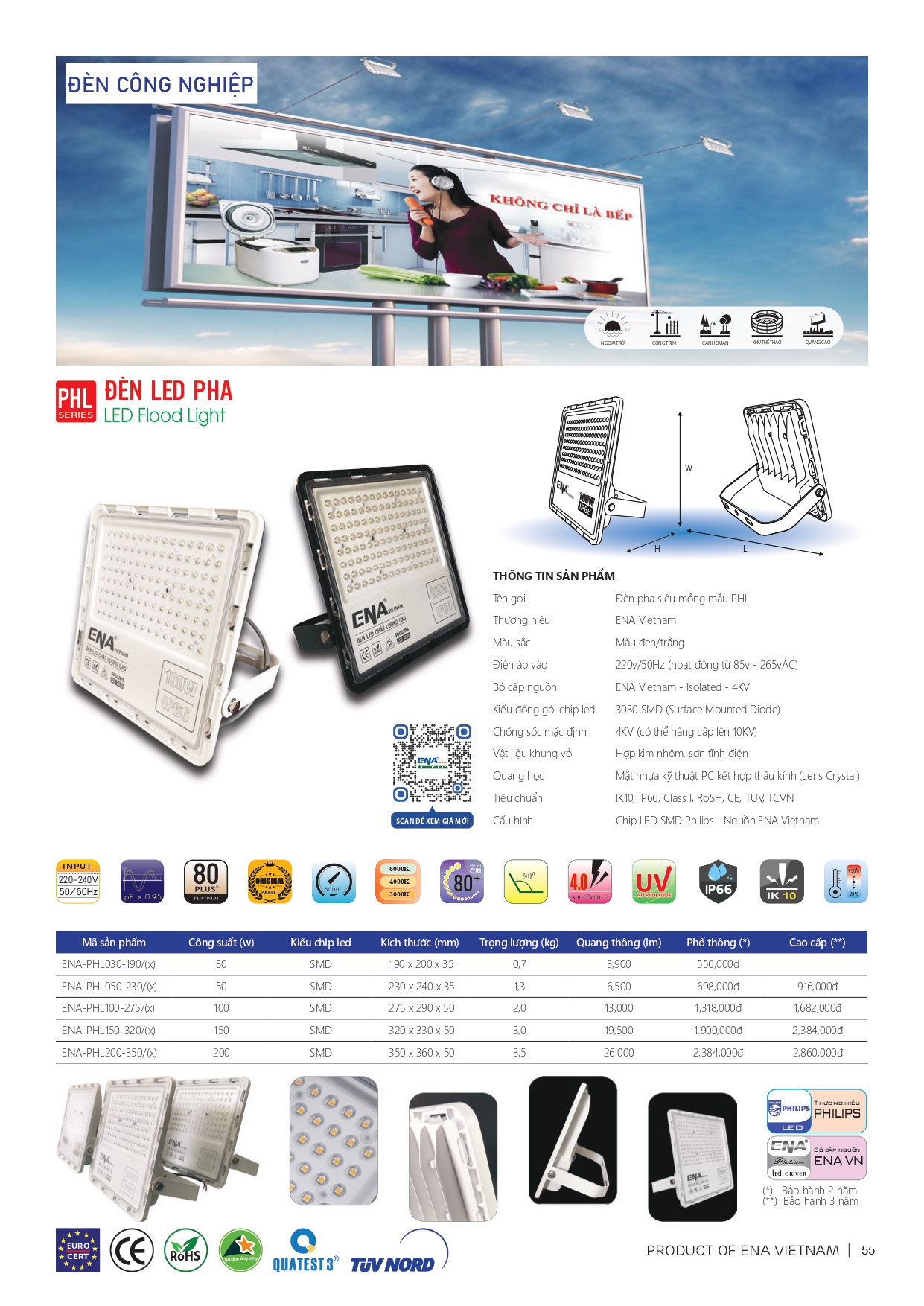 Bảng giá đèn led Ena 2026