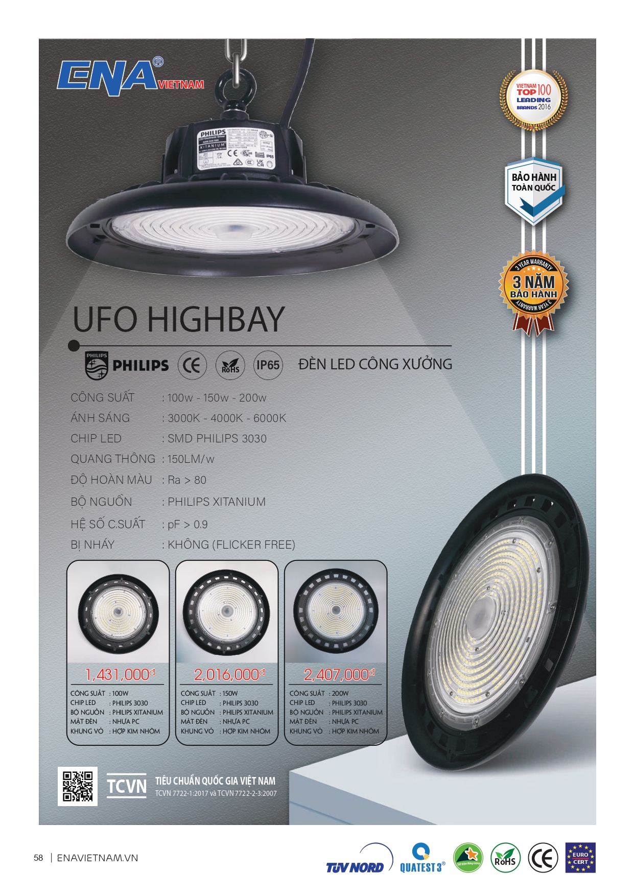 Bảng giá đèn led Ena 2026