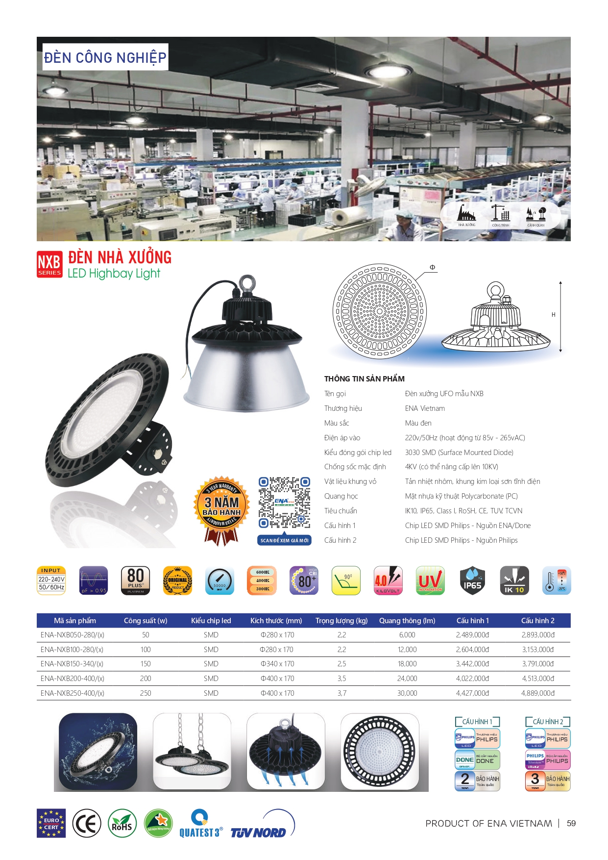Bảng giá đèn led Ena 2026